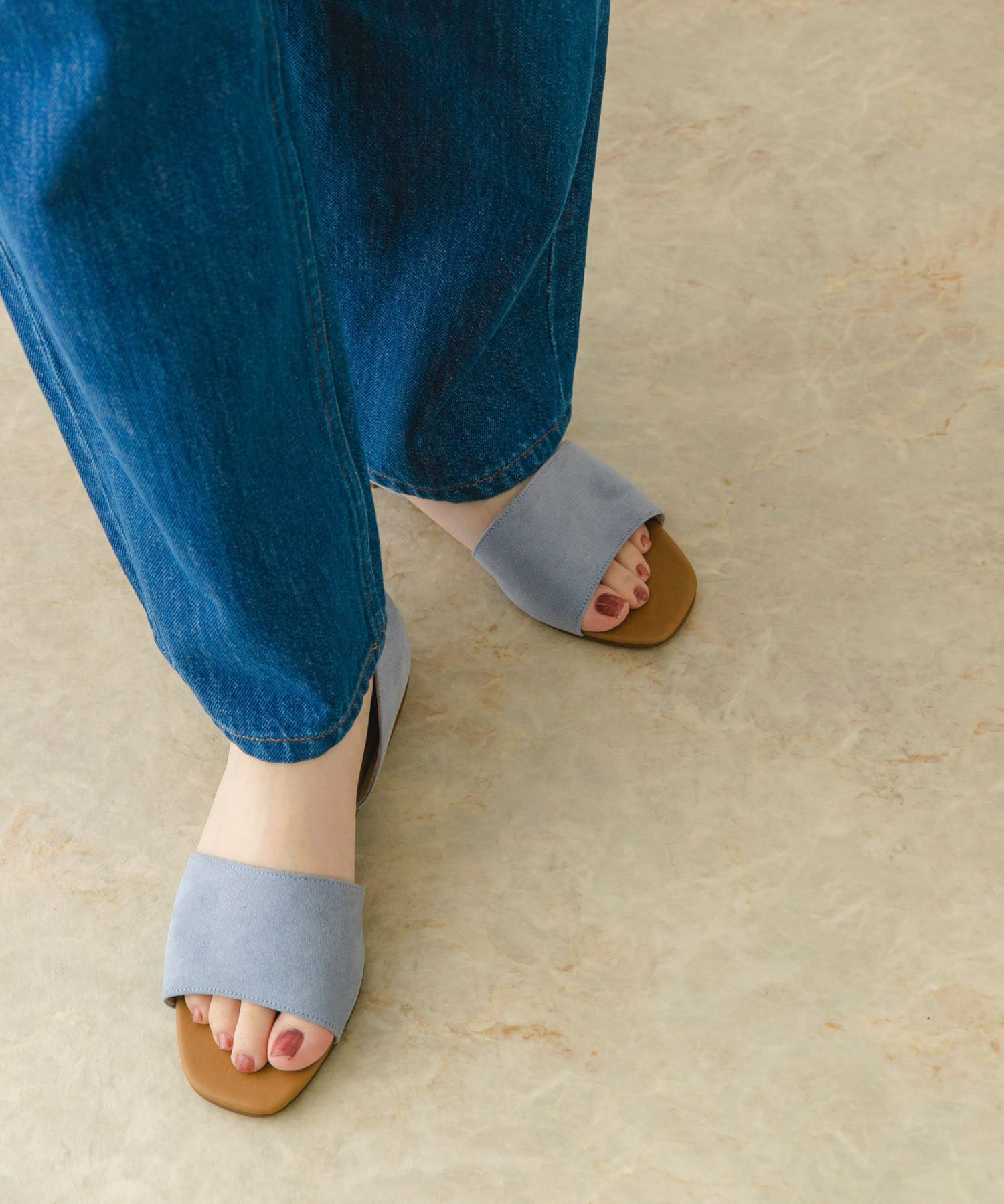 『MADE IN JAPAN』セパレートフラットサンダル L.BLUE 36