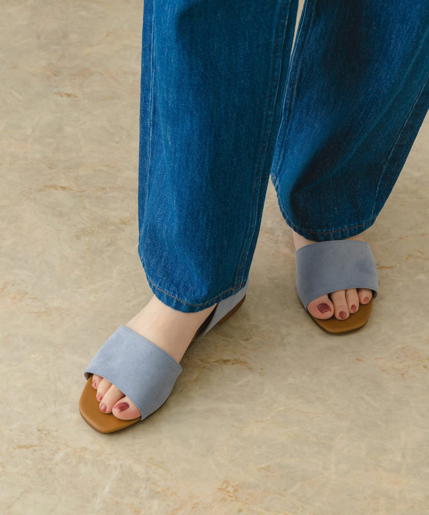 『MADE IN JAPAN』セパレートフラットサンダル L.BLUE 36