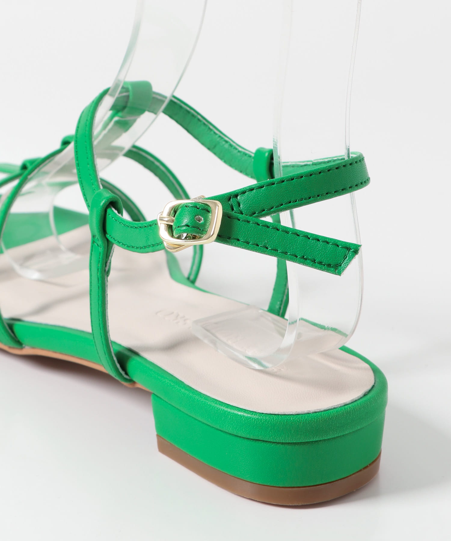 ナローストラップサンダル GREEN 36