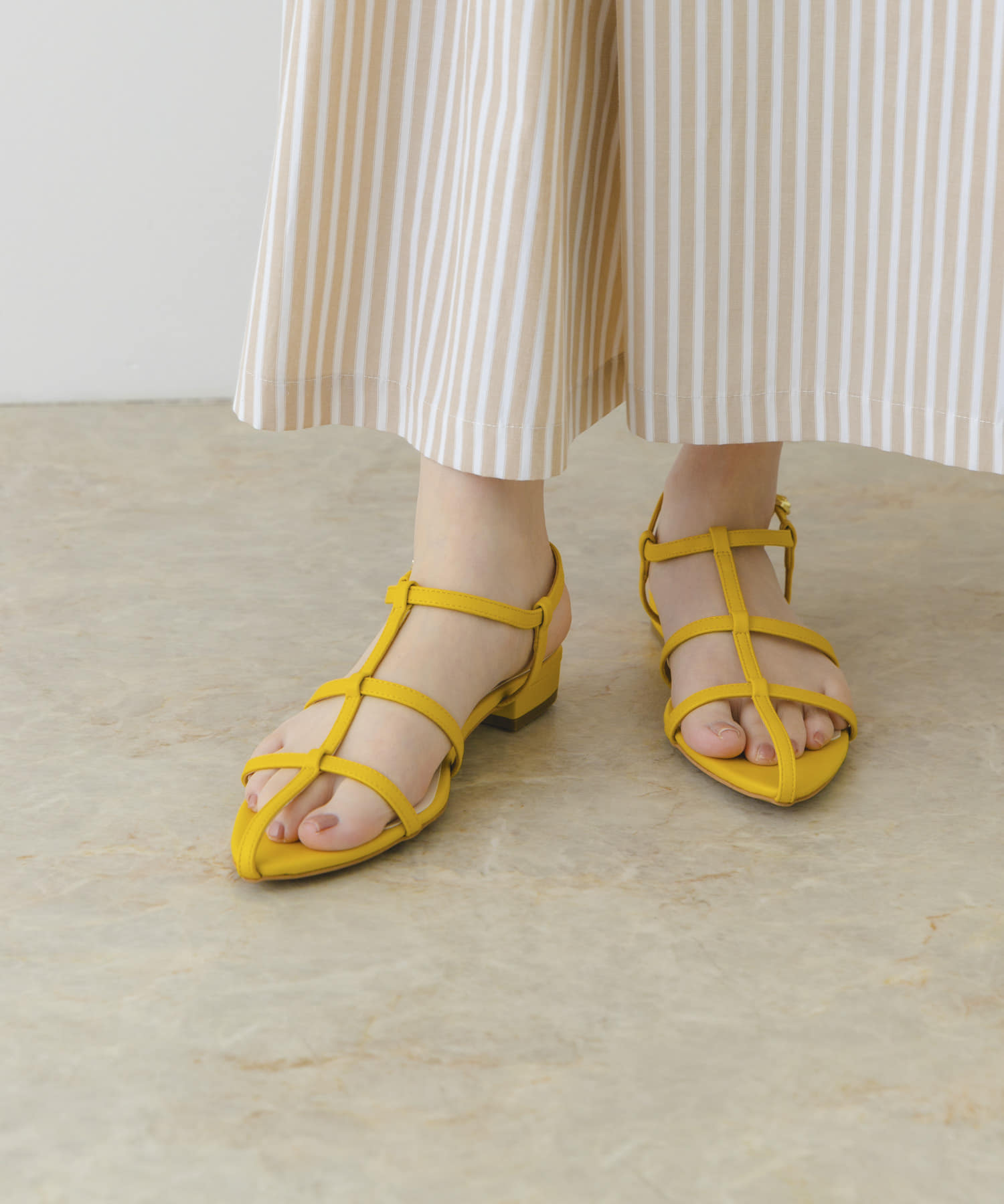 ナローストラップサンダル YELLOW 36