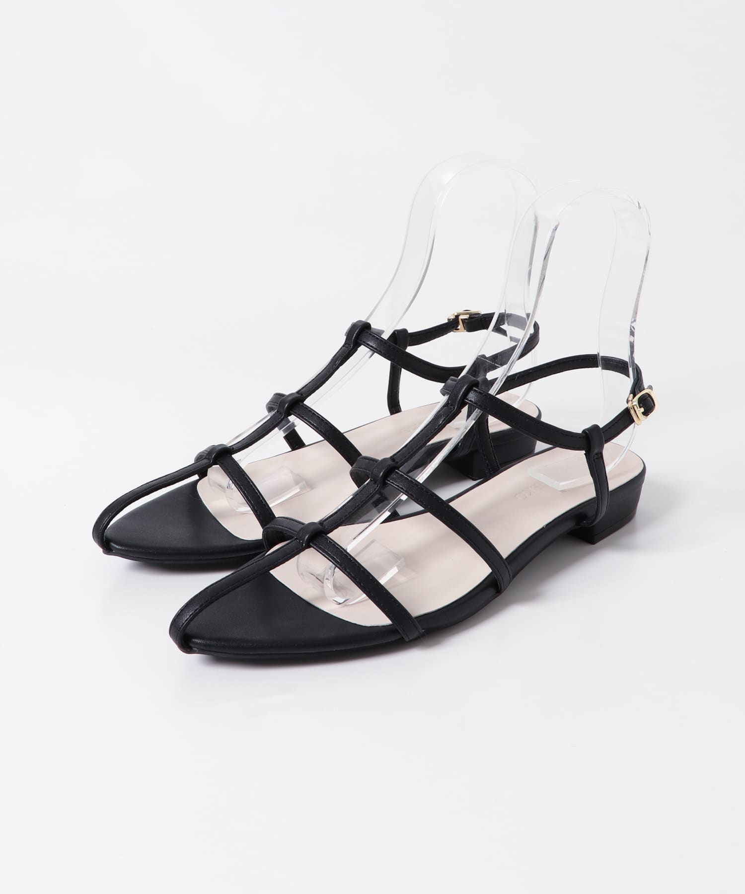 ナローストラップサンダル BLACK 36