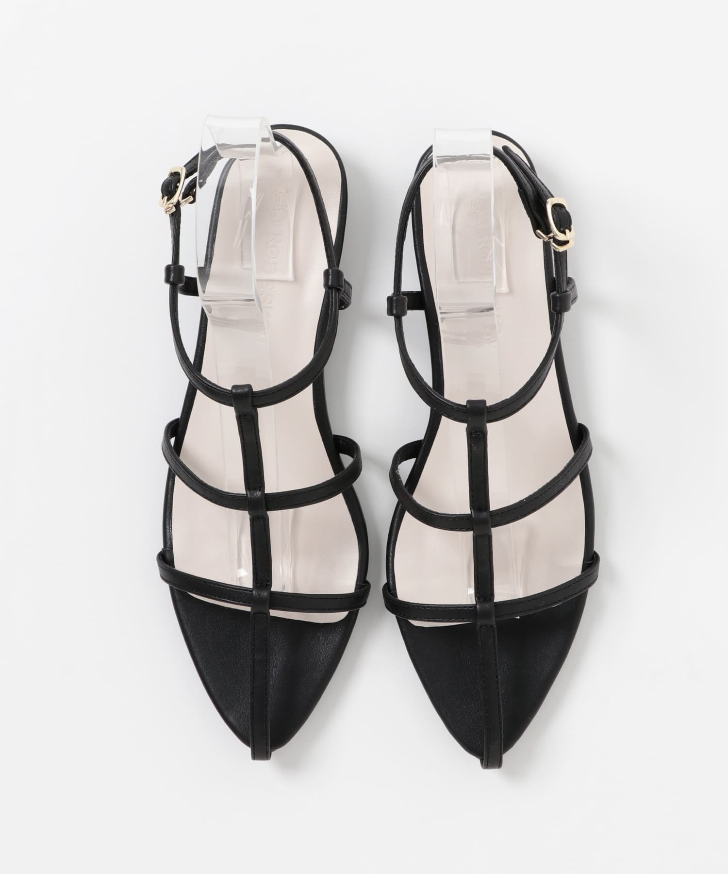 ナローストラップサンダル BLACK 36