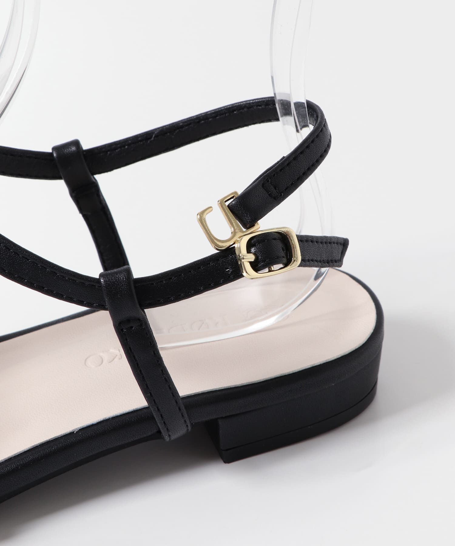 ナローストラップサンダル BLACK 36