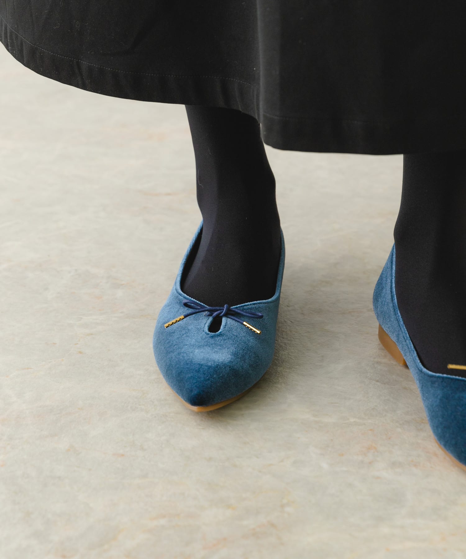 『MADE IN JAPAN』プチリボンパンプス NAVY 36