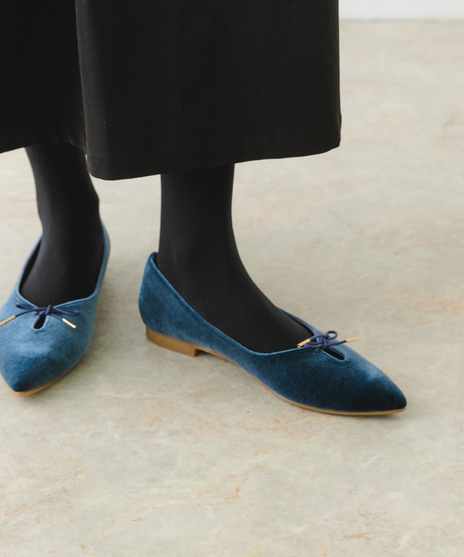 『MADE IN JAPAN』プチリボンパンプス NAVY 36