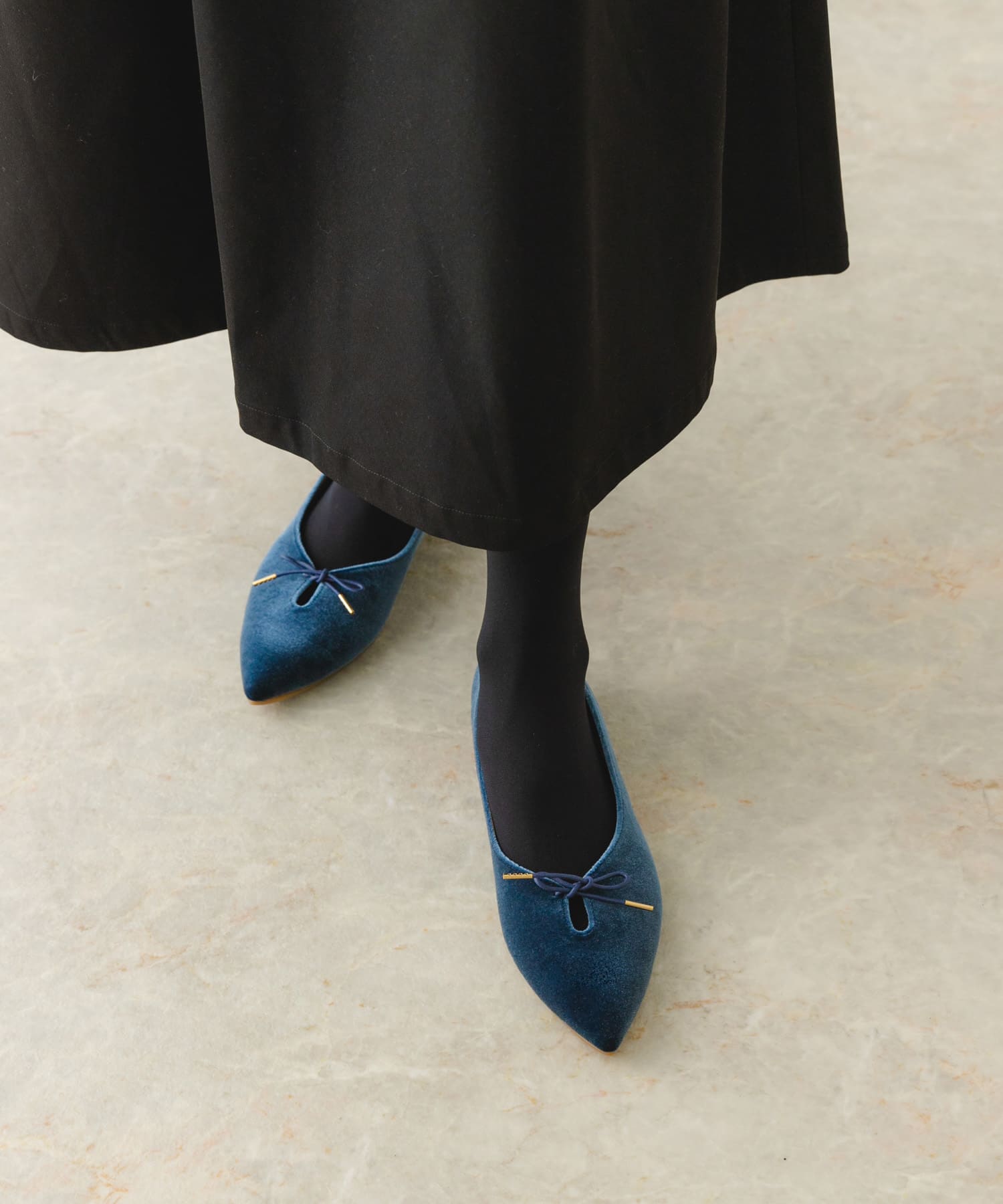 『MADE IN JAPAN』プチリボンパンプス NAVY 36