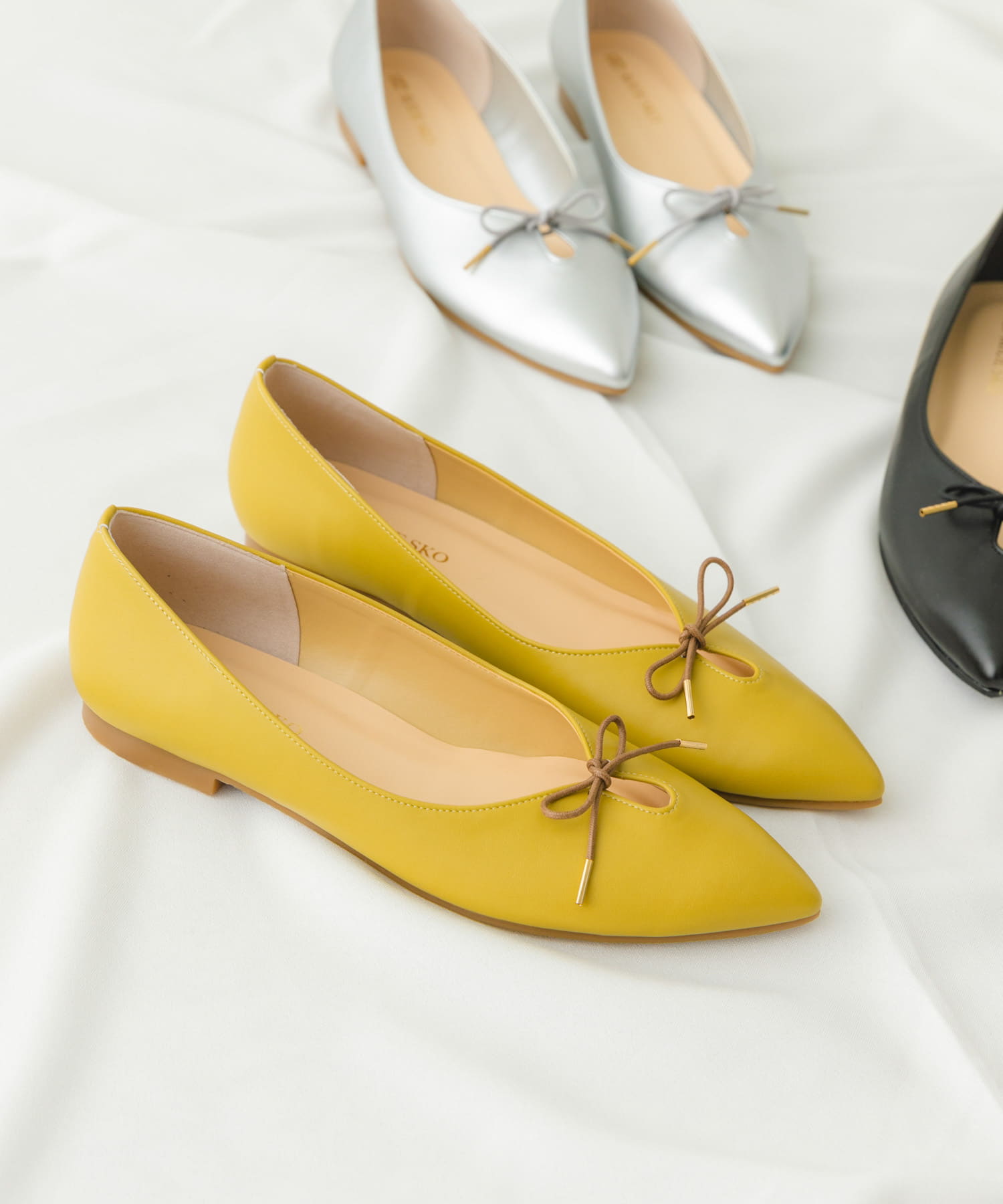 『MADE IN JAPAN』プチリボンパンプス MUSTARD 36
