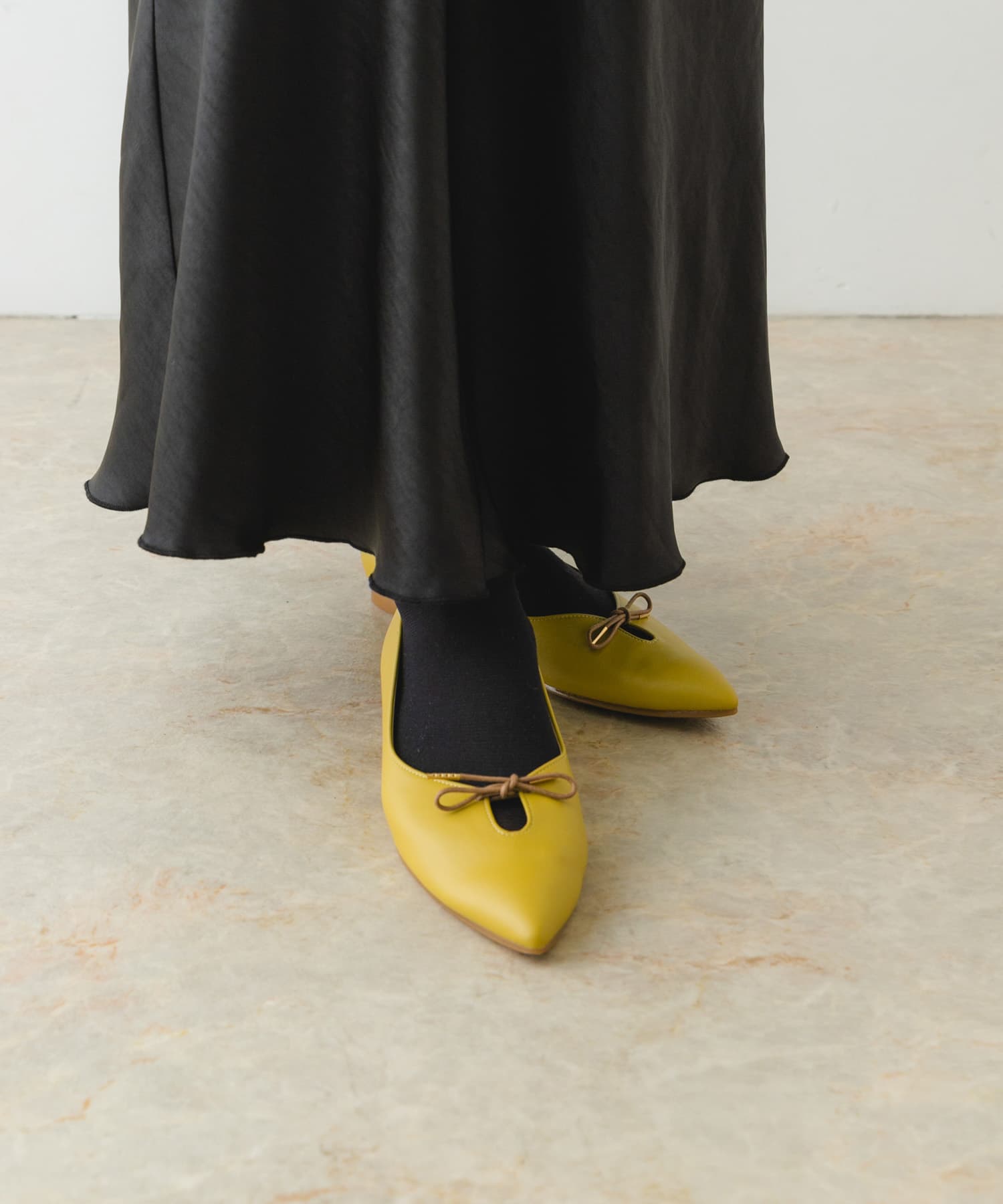 『MADE IN JAPAN』プチリボンパンプス MUSTARD 36