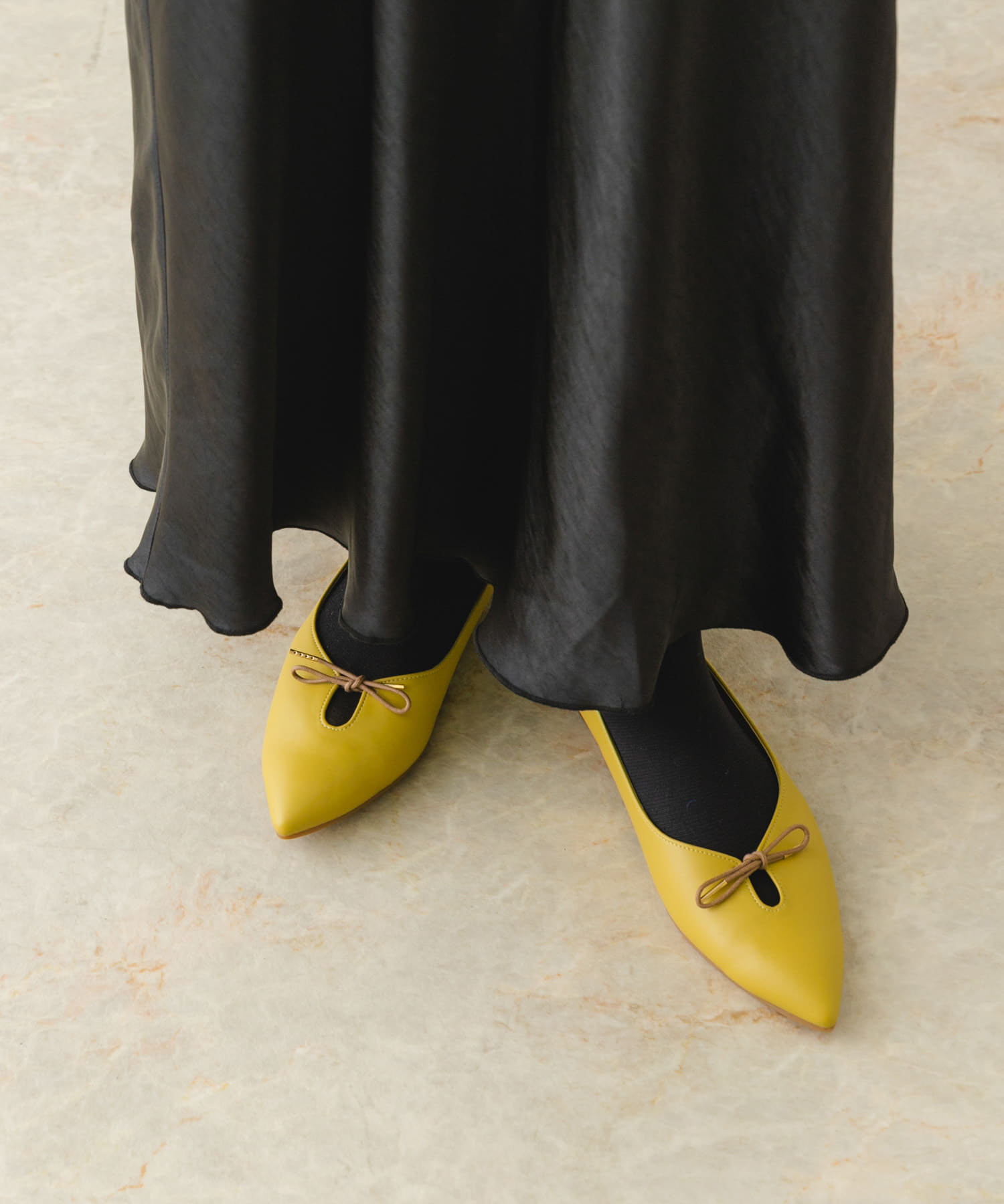 『MADE IN JAPAN』プチリボンパンプス MUSTARD 36