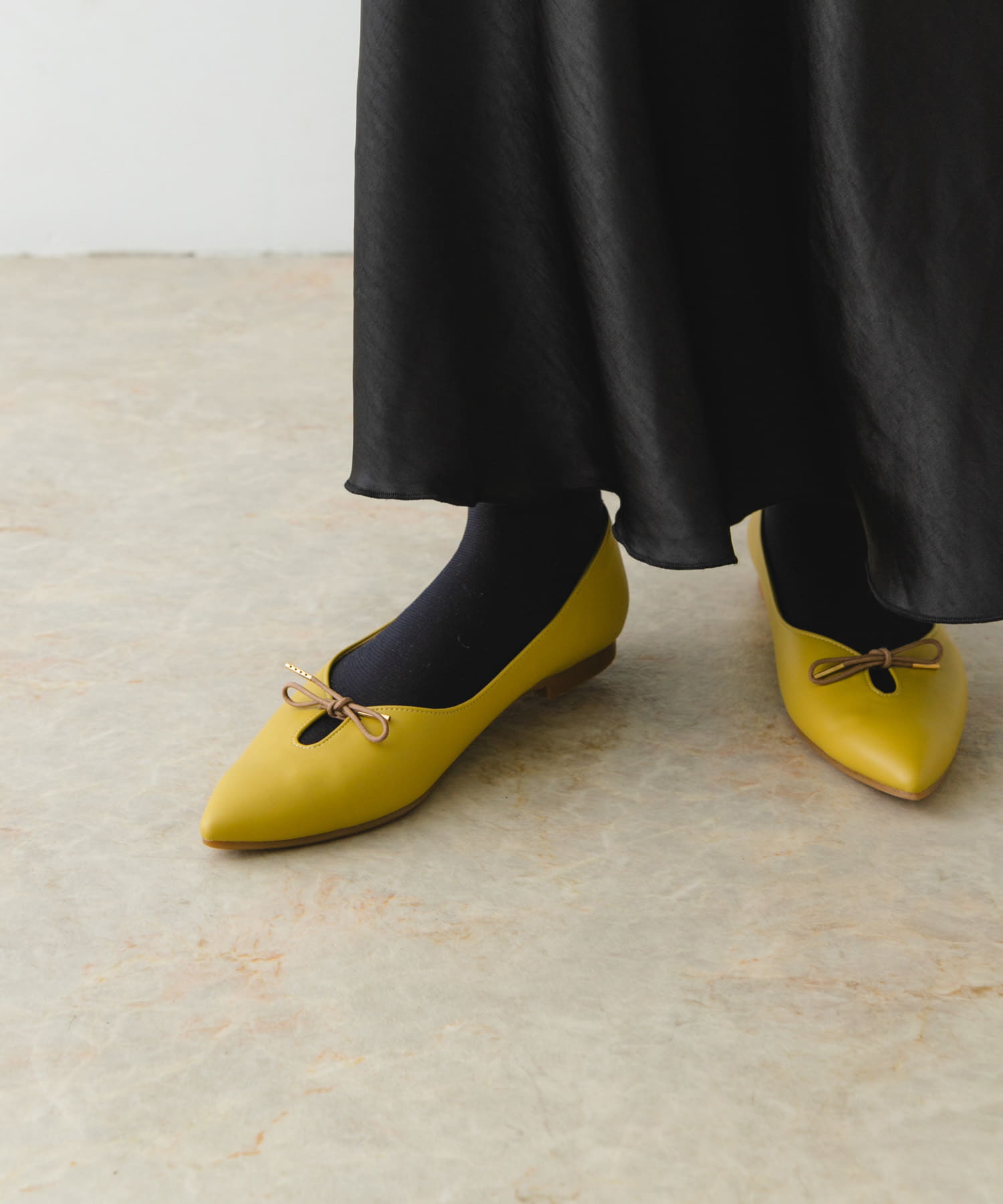 『MADE IN JAPAN』プチリボンパンプス MUSTARD 37