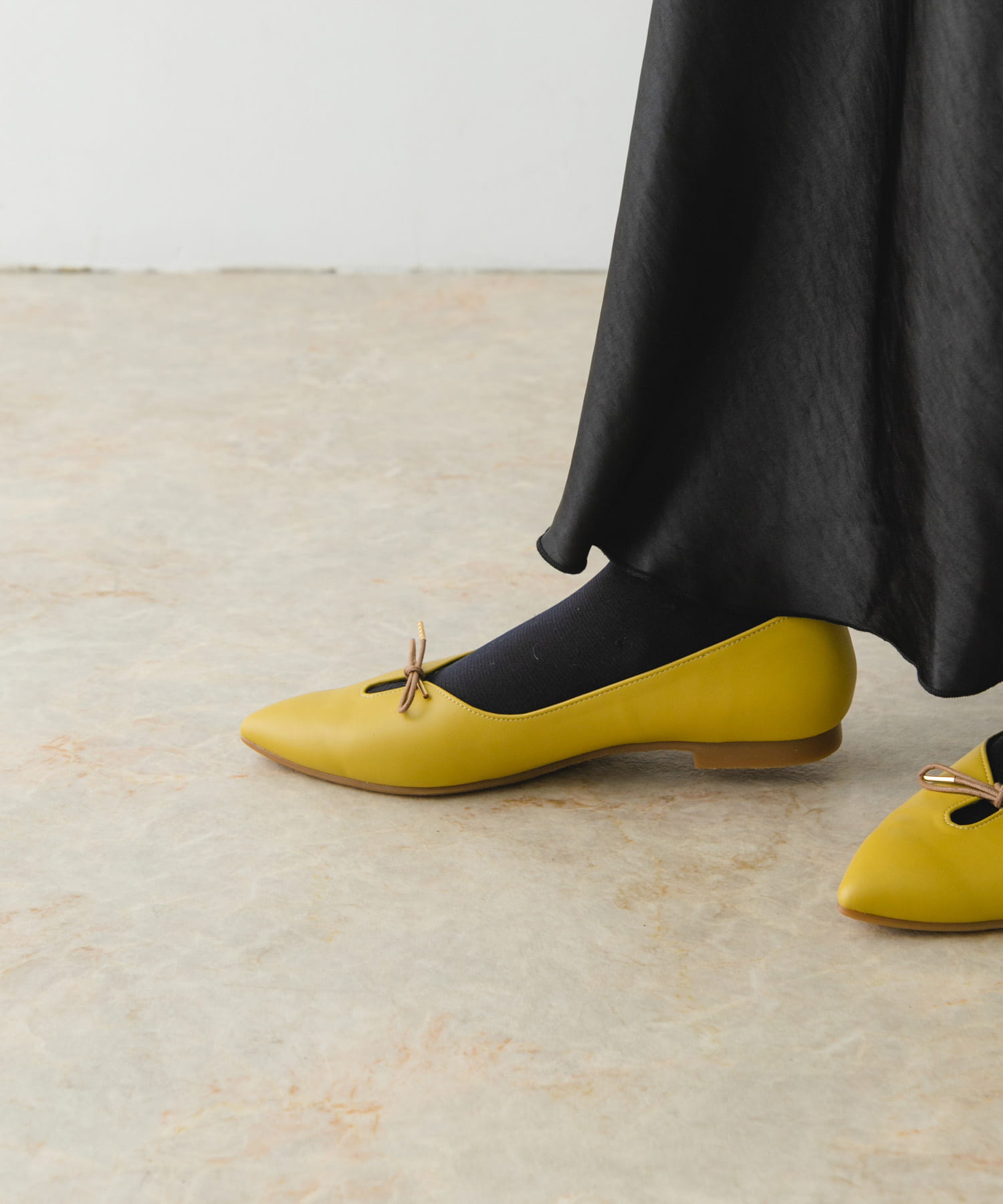 『MADE IN JAPAN』プチリボンパンプス MUSTARD 37