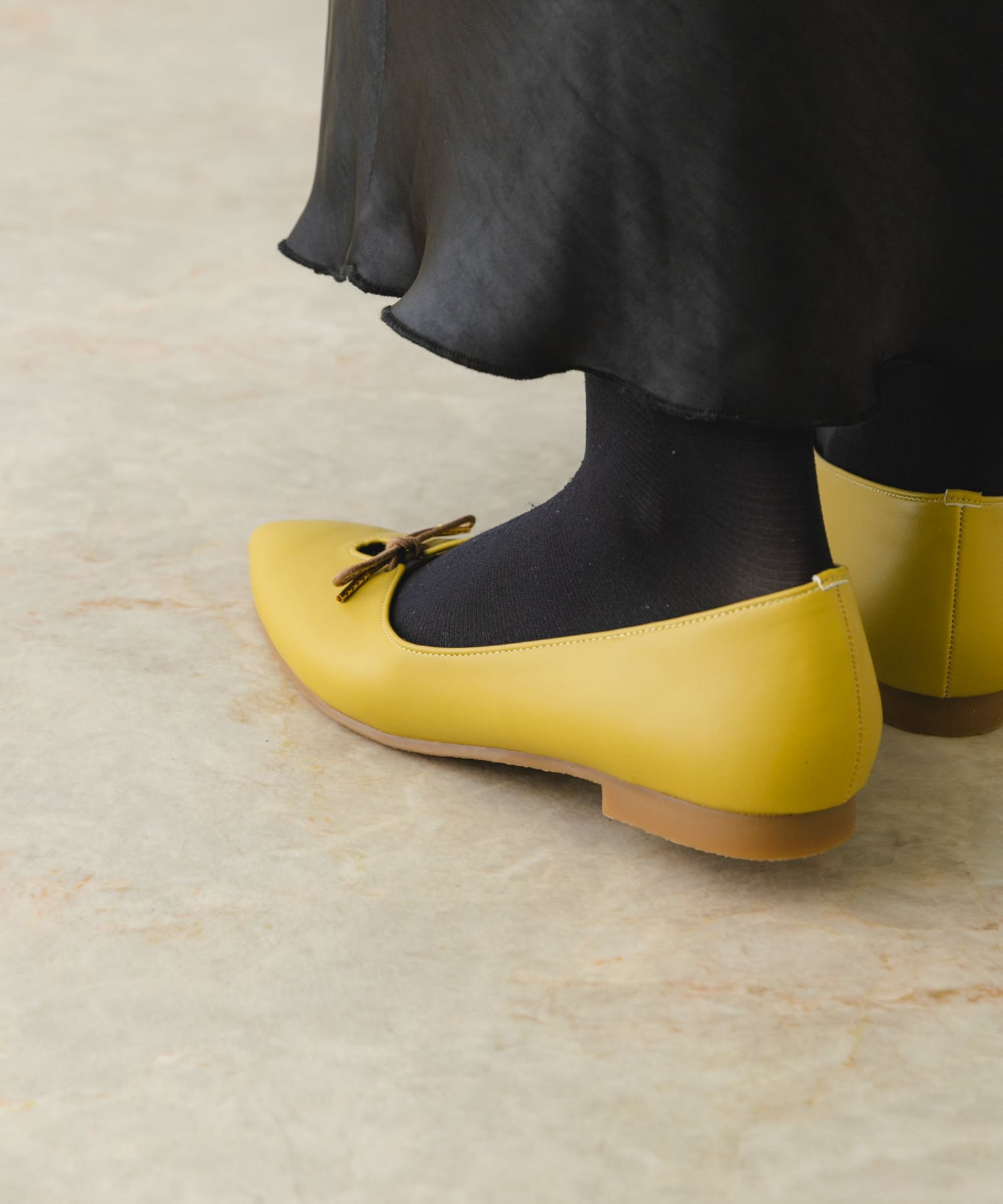『MADE IN JAPAN』プチリボンパンプス MUSTARD 37