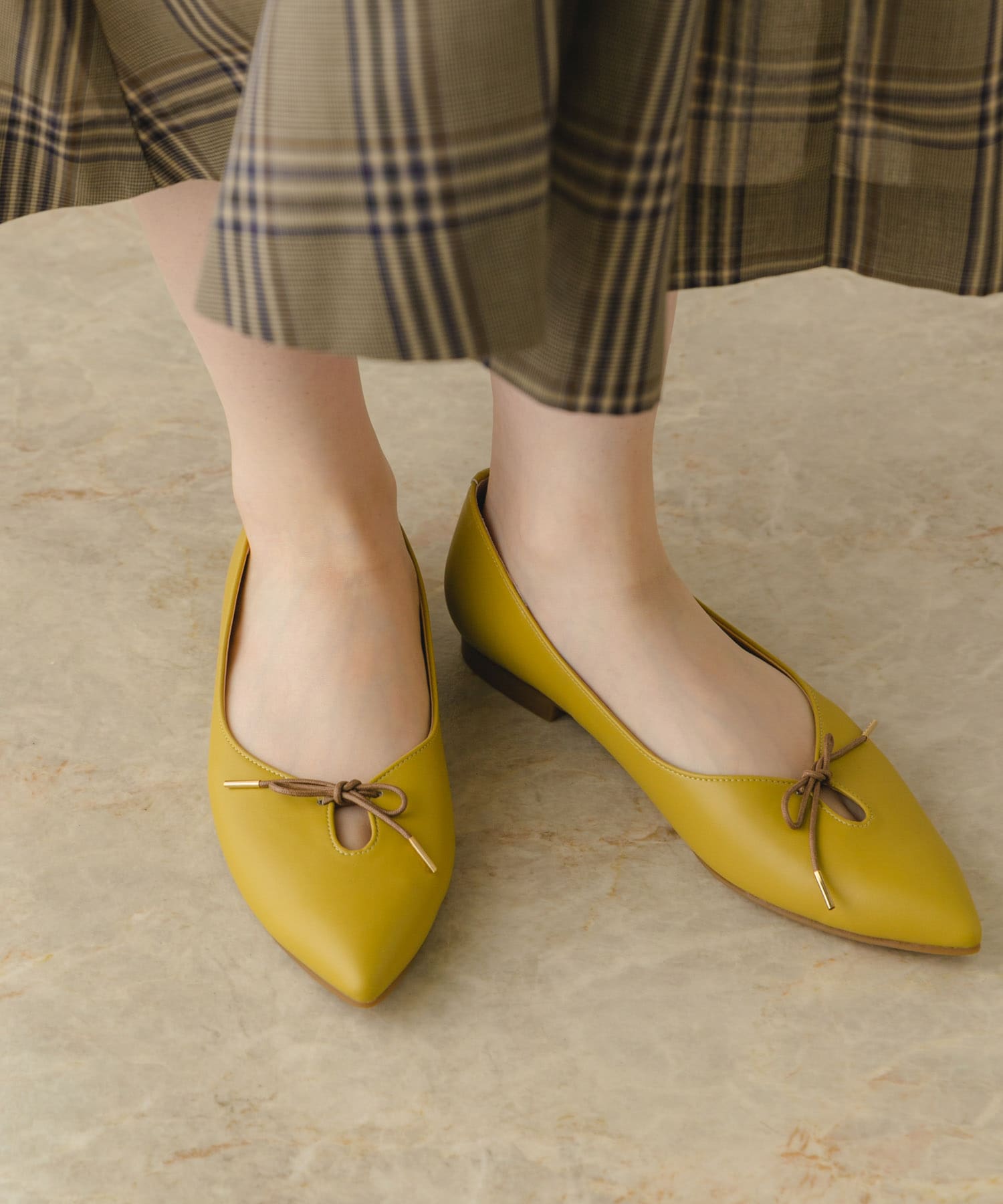 『MADE IN JAPAN』プチリボンパンプス MUSTARD 37