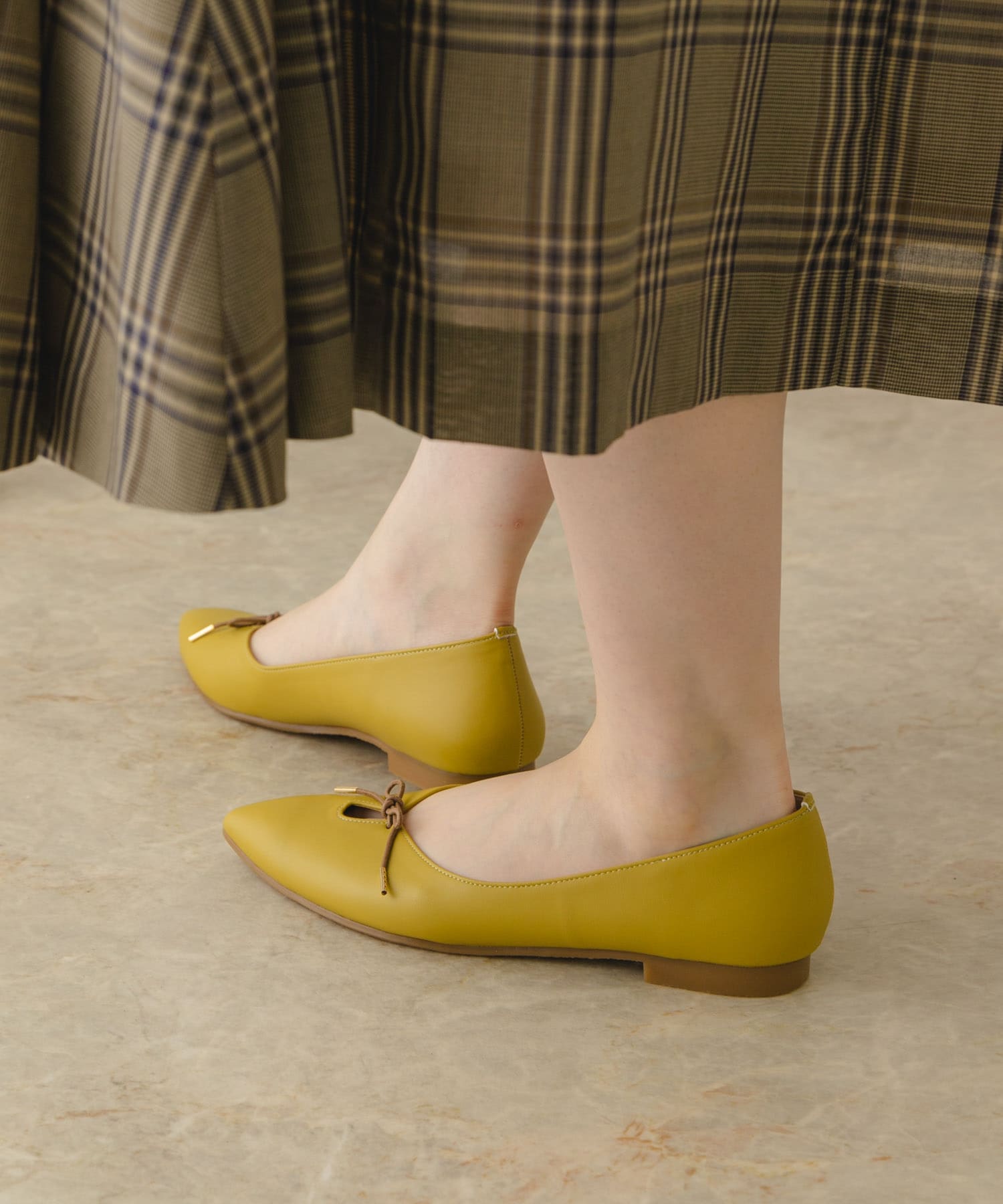 『MADE IN JAPAN』プチリボンパンプス MUSTARD 38