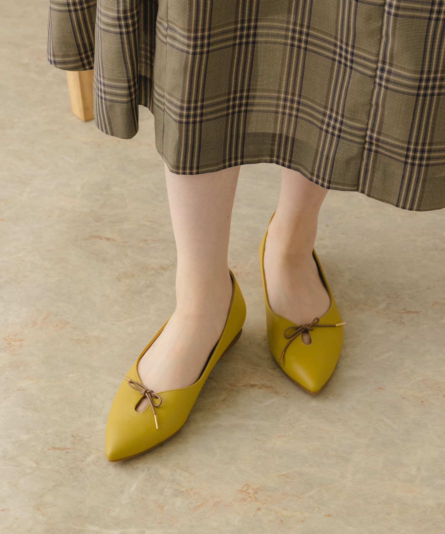 『MADE IN JAPAN』プチリボンパンプス MUSTARD 38