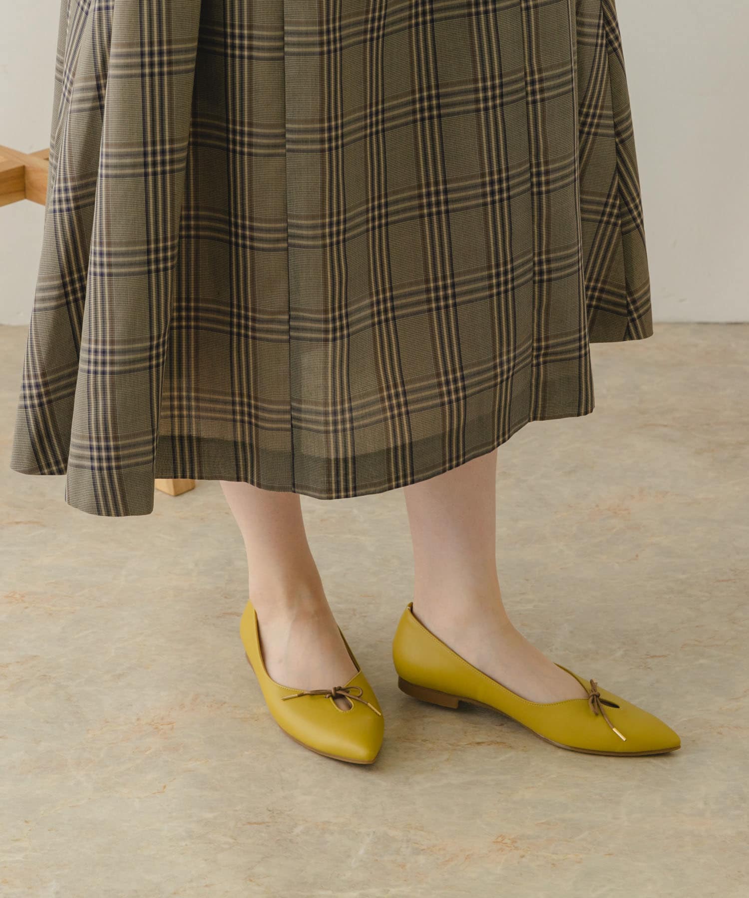 『MADE IN JAPAN』プチリボンパンプス MUSTARD 38