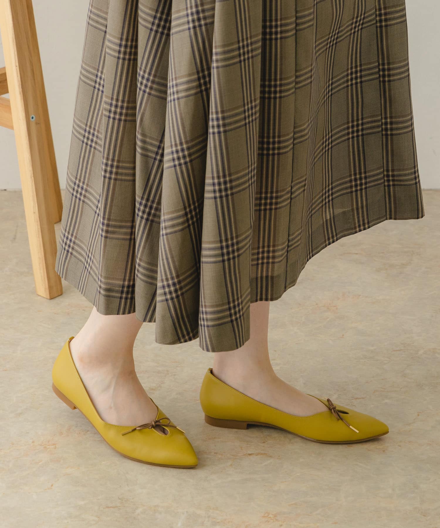 『MADE IN JAPAN』プチリボンパンプス MUSTARD 38
