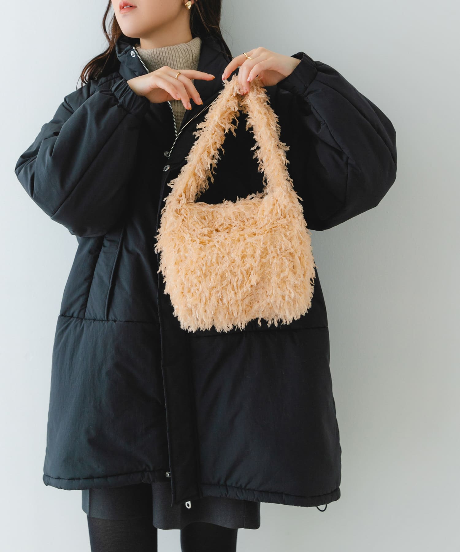 フリンジワンショルダーバッグ BEIGE one