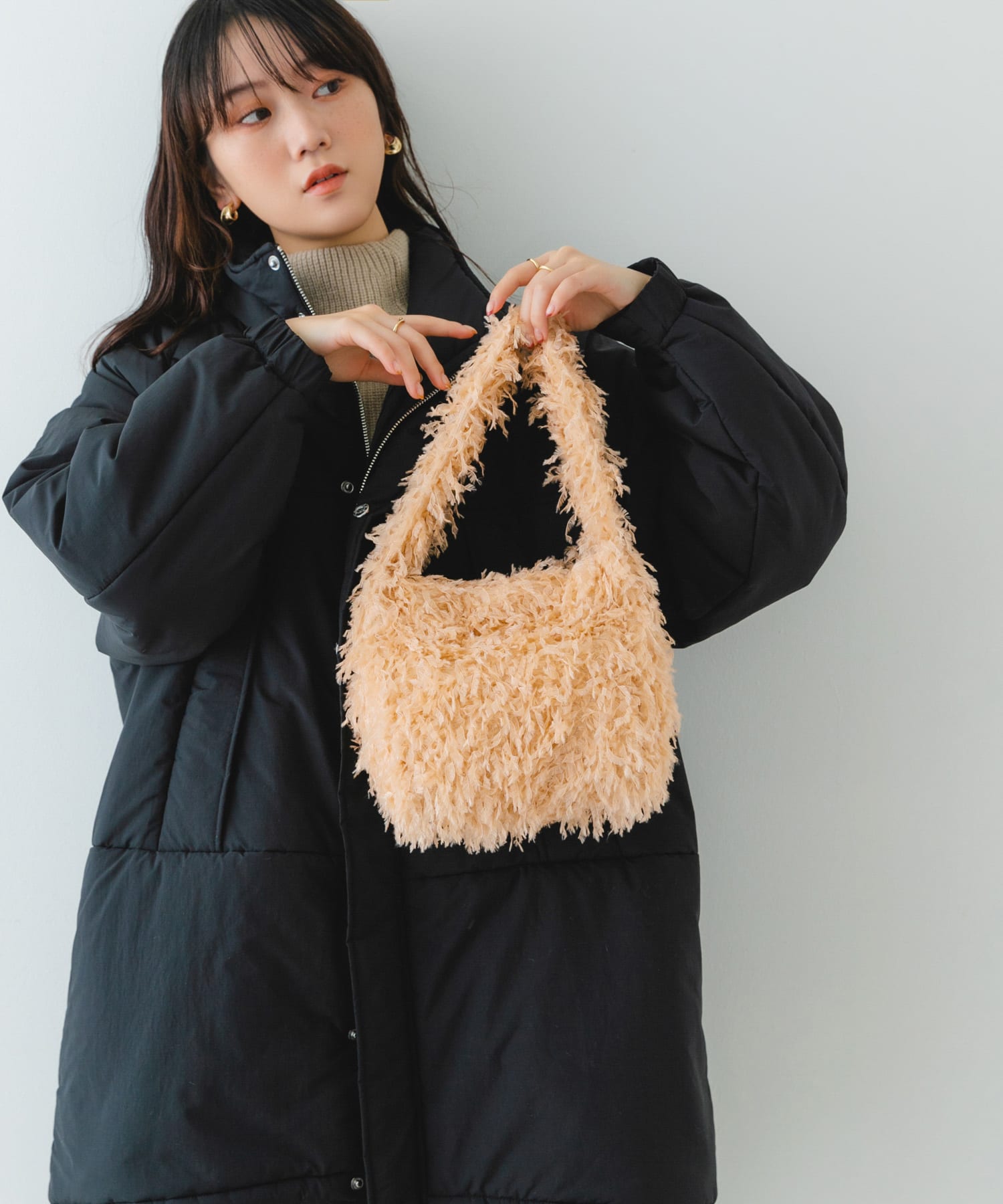 フリンジワンショルダーバッグ BEIGE one