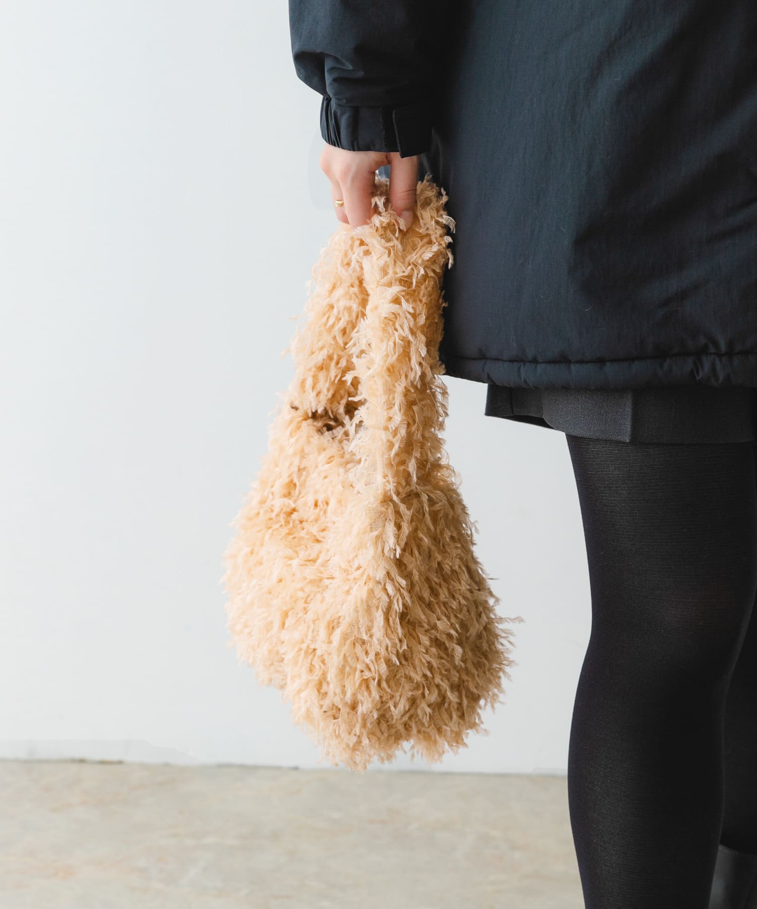 フリンジワンショルダーバッグ BEIGE one