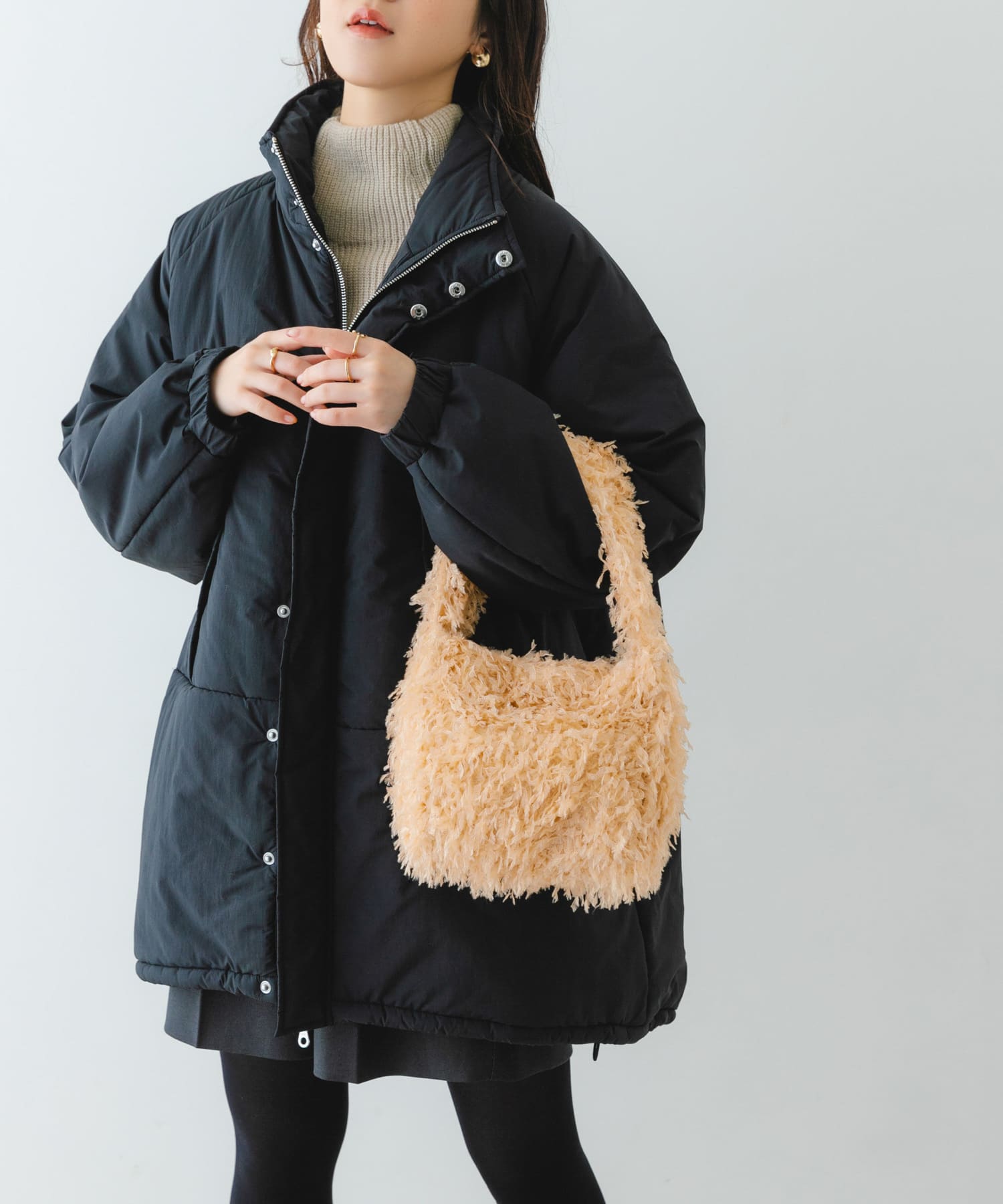 フリンジワンショルダーバッグ BEIGE one