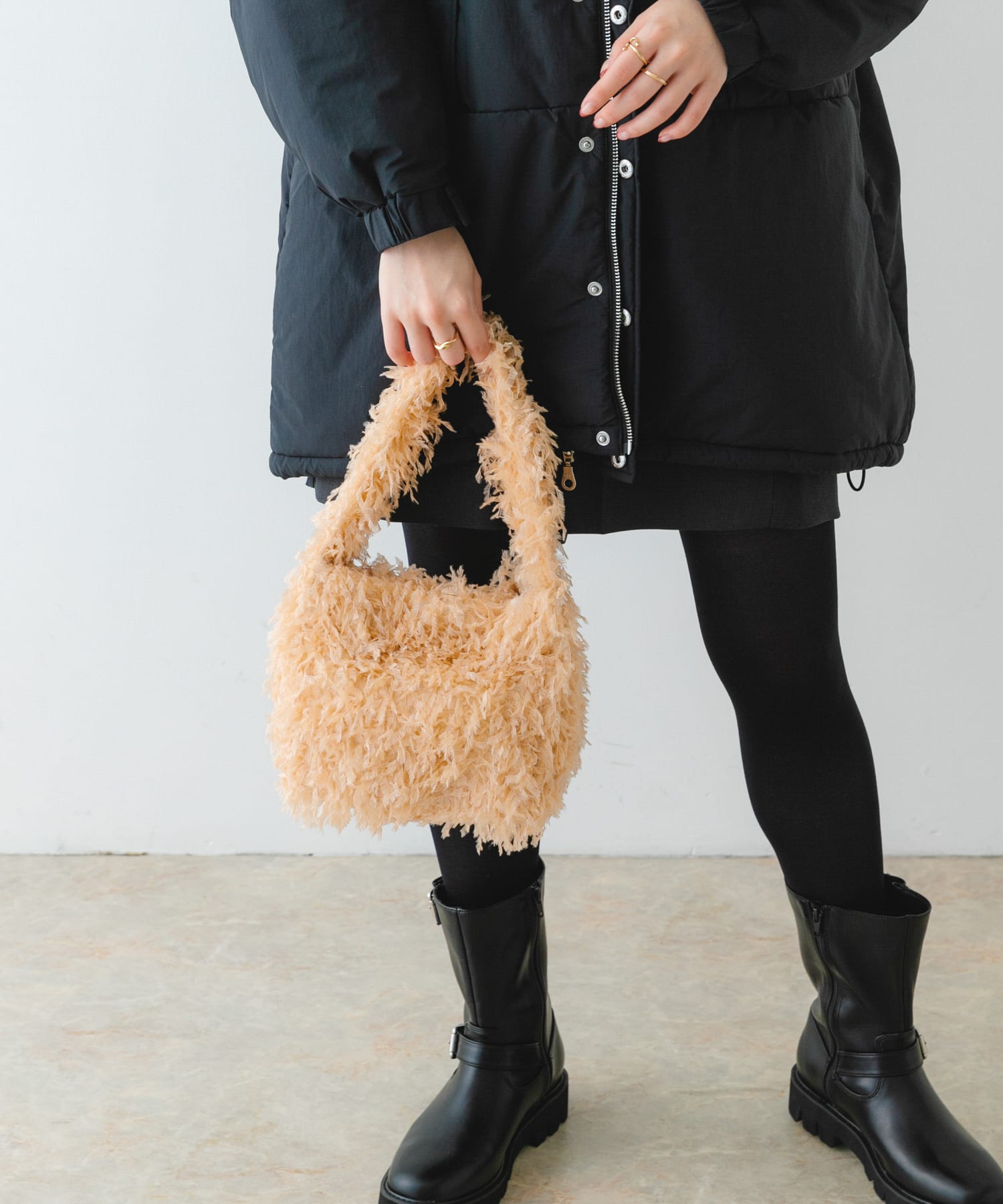 フリンジワンショルダーバッグ BEIGE one