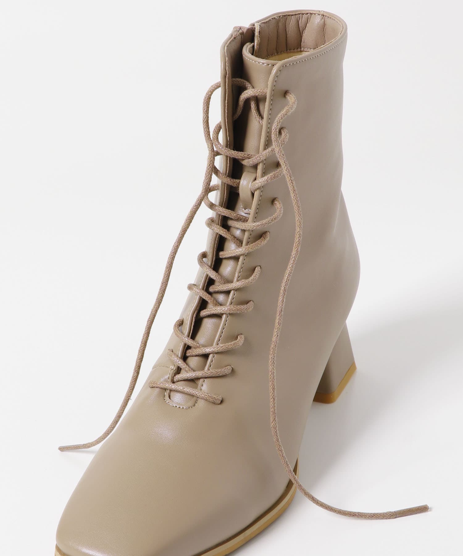 5.5cmレースアップブーツ GREIGE 36