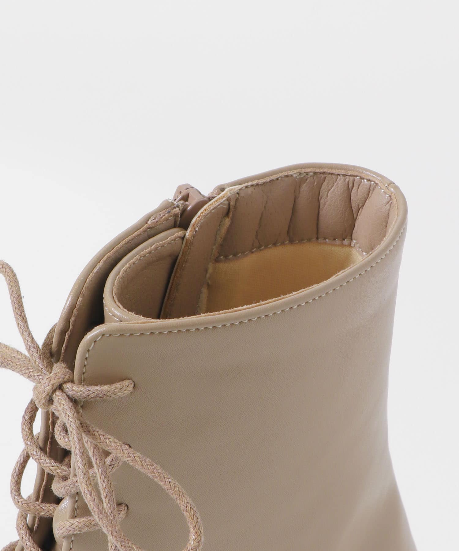 5.5cmレースアップブーツ GREIGE 36