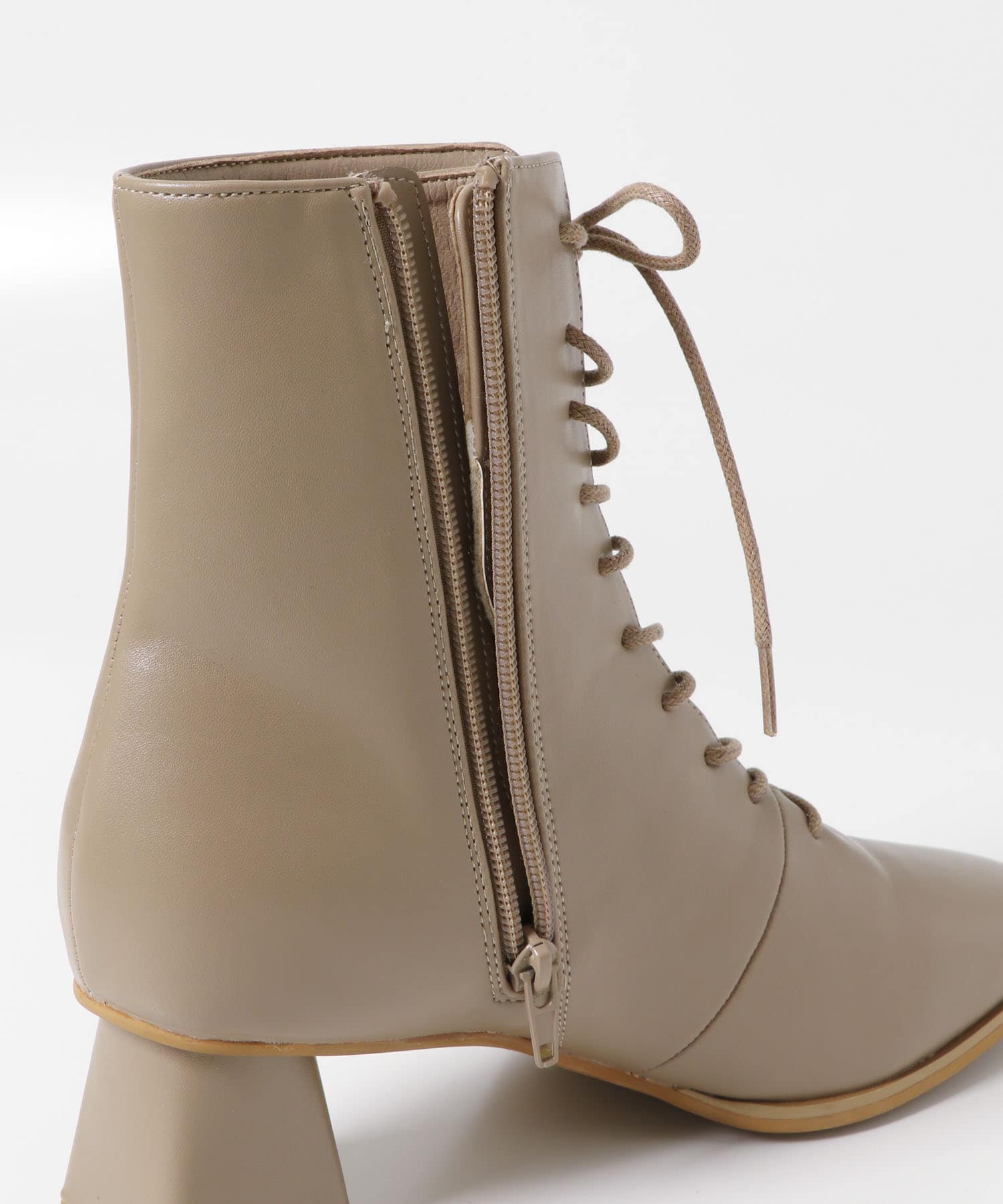 5.5cmレースアップブーツ GREIGE 36
