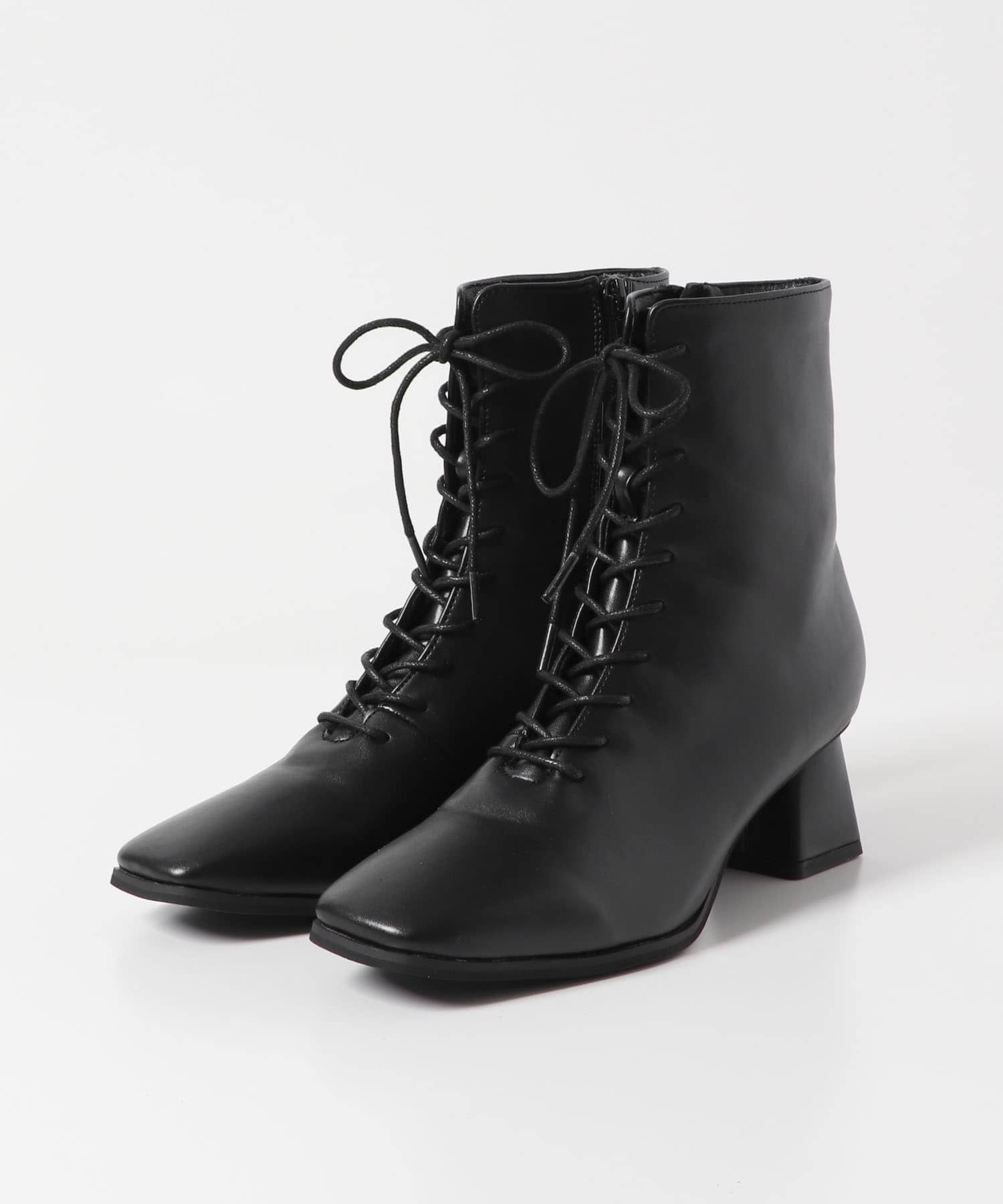 5.5cmレースアップブーツ BLACK 36