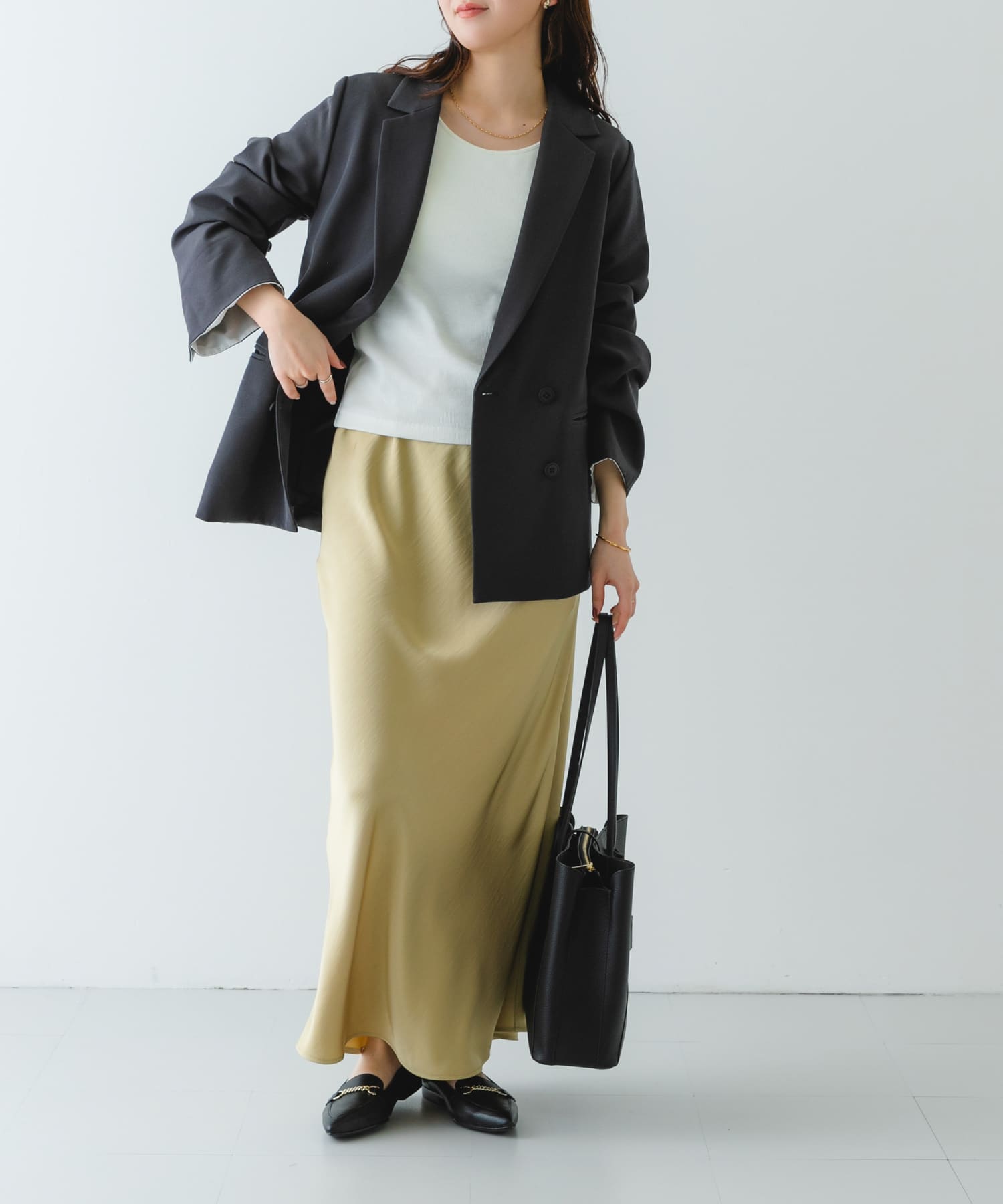 チャーム付A4トートバッグ BLACK one