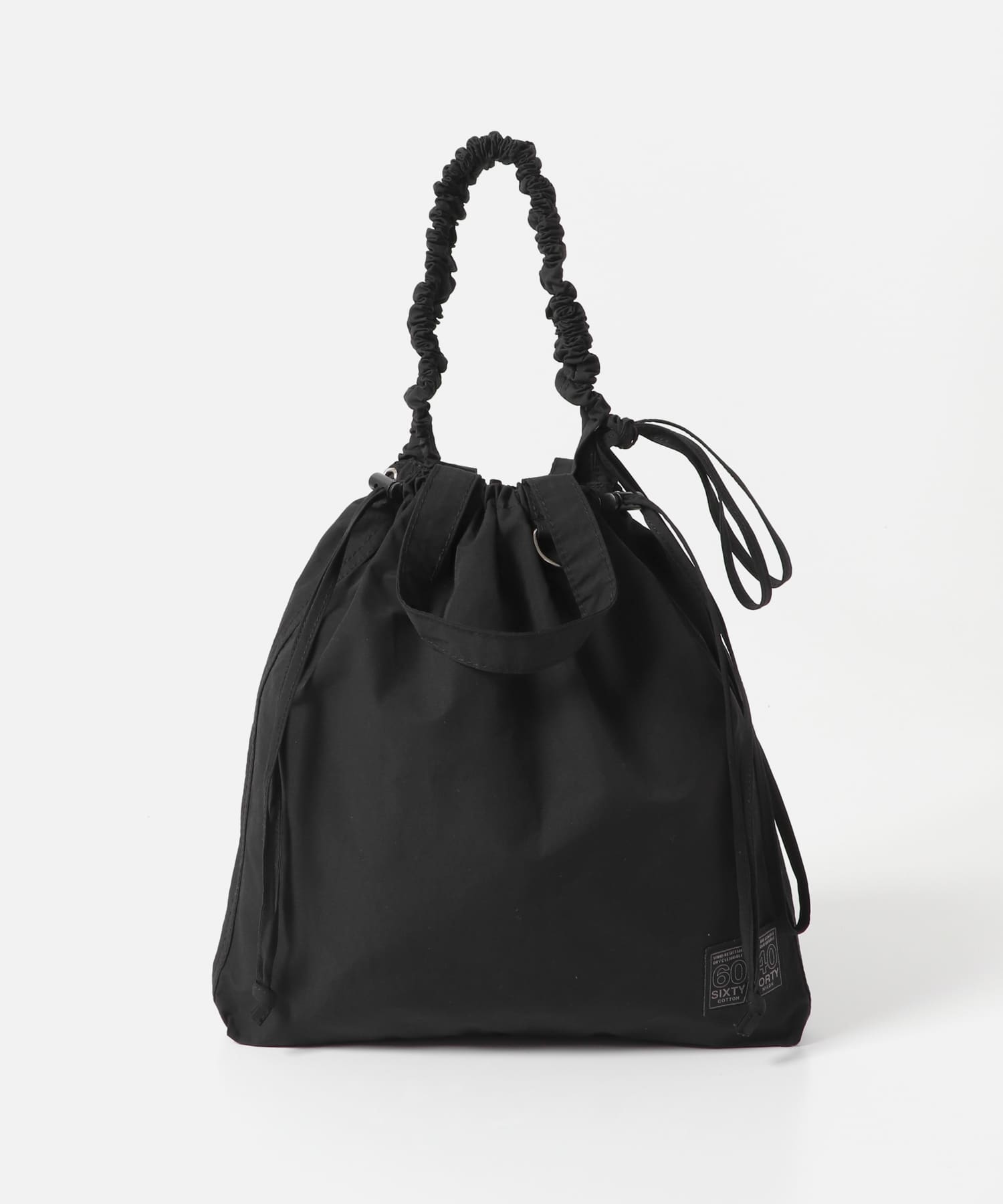 『ユニセックス』ミニロクヨンギャザーショルダートート BLACK one