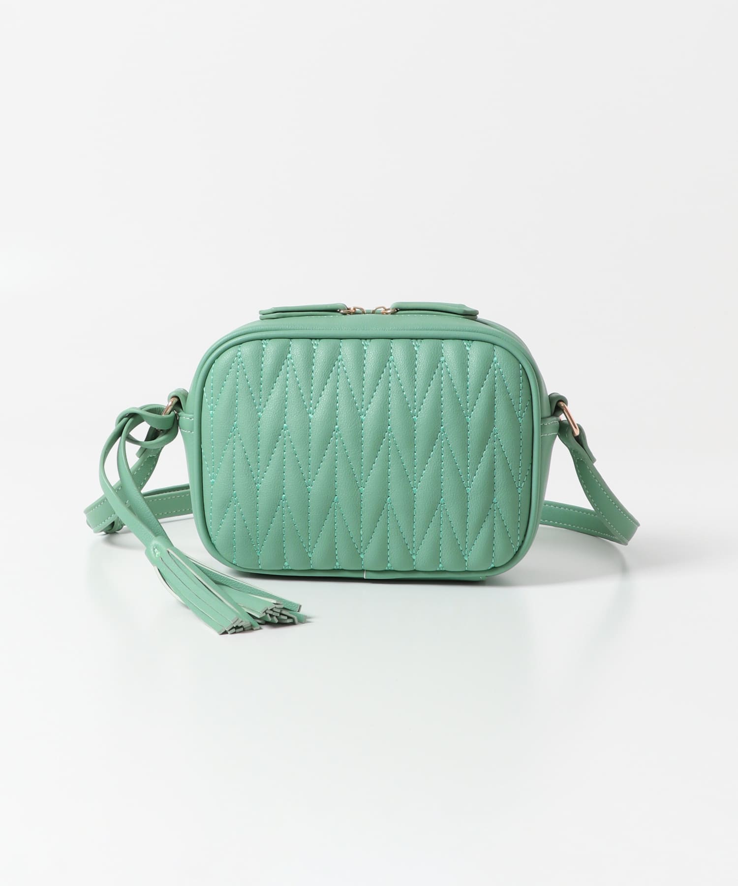 タッセル付ステッチショルダーバッグ MINT one