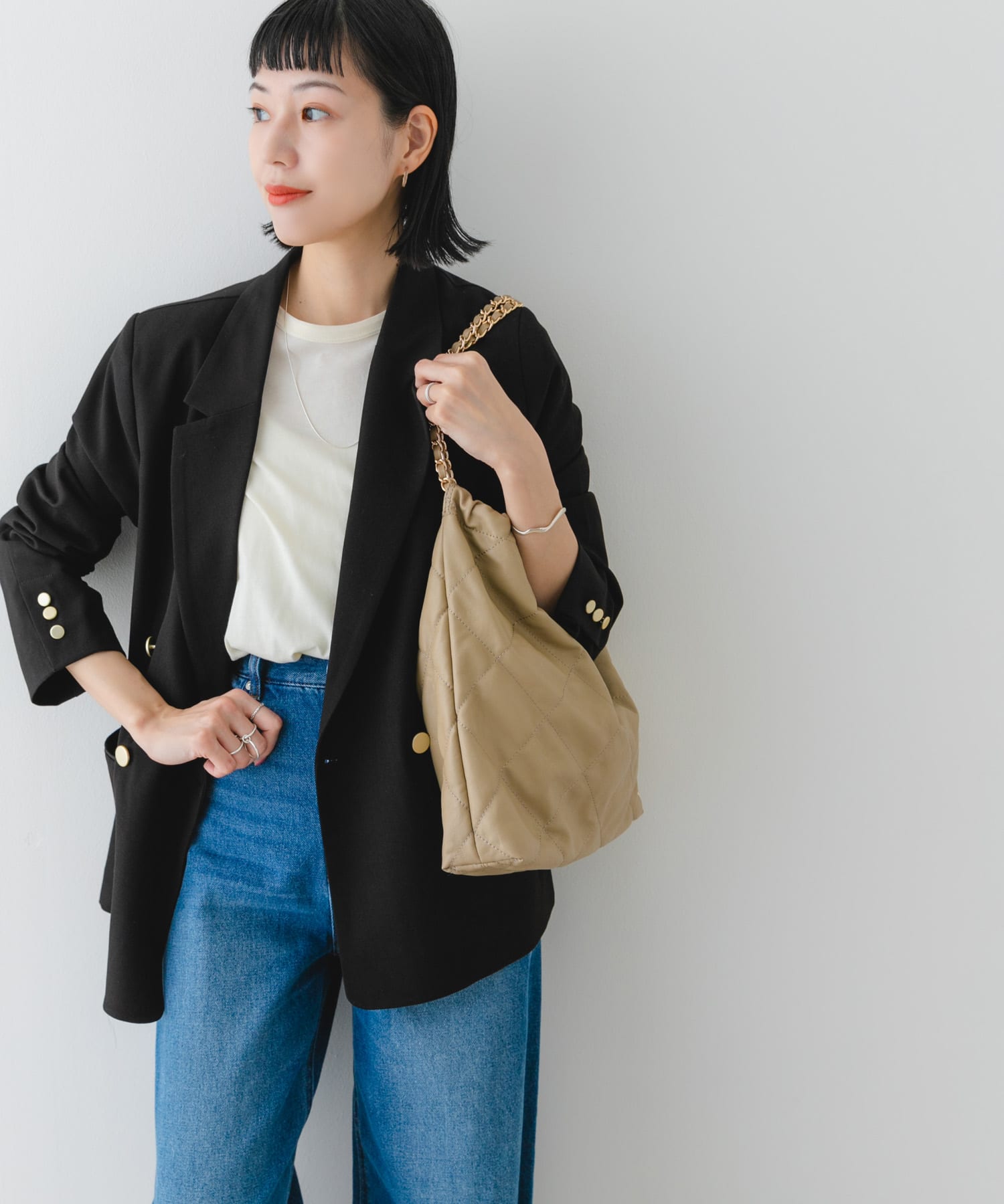 キルトチェーンバッグ BEIGE one