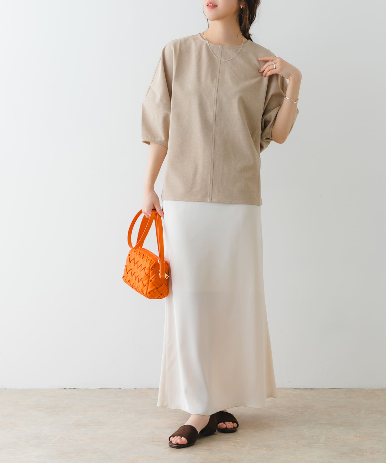 メッシュライクショルダーバッグ ORANGE one