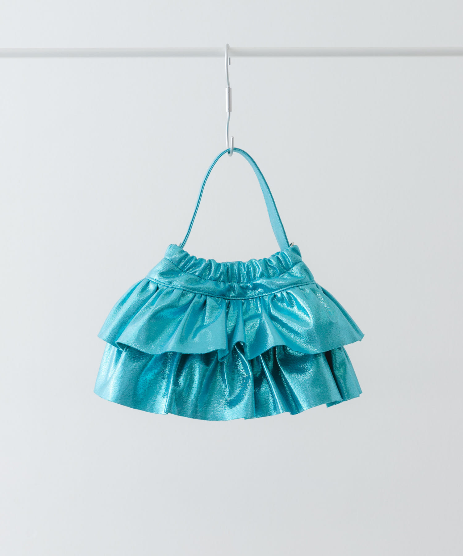 フリルメタリックミニバッグ SAX one