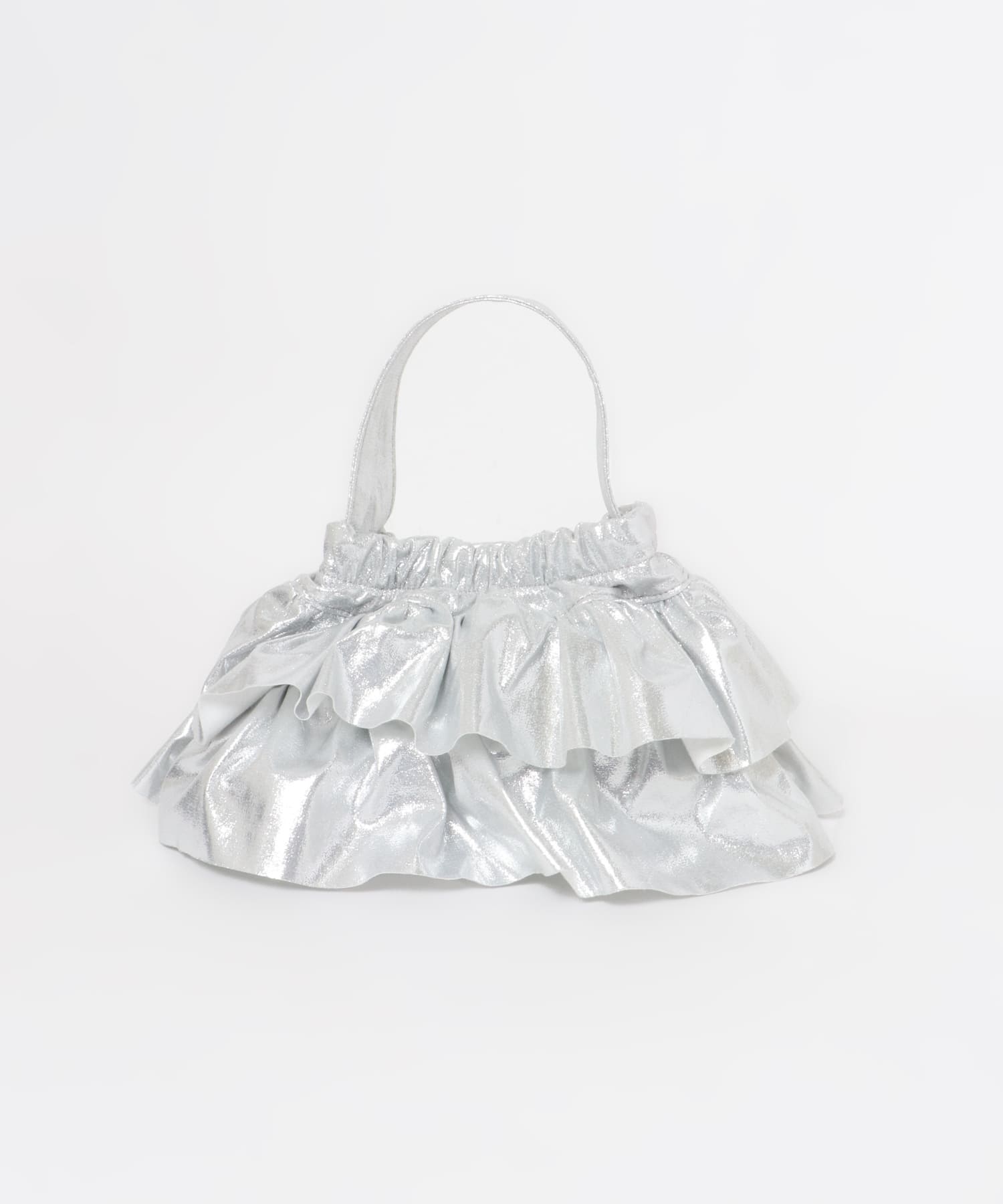 フリルメタリックミニバッグ SILVER one