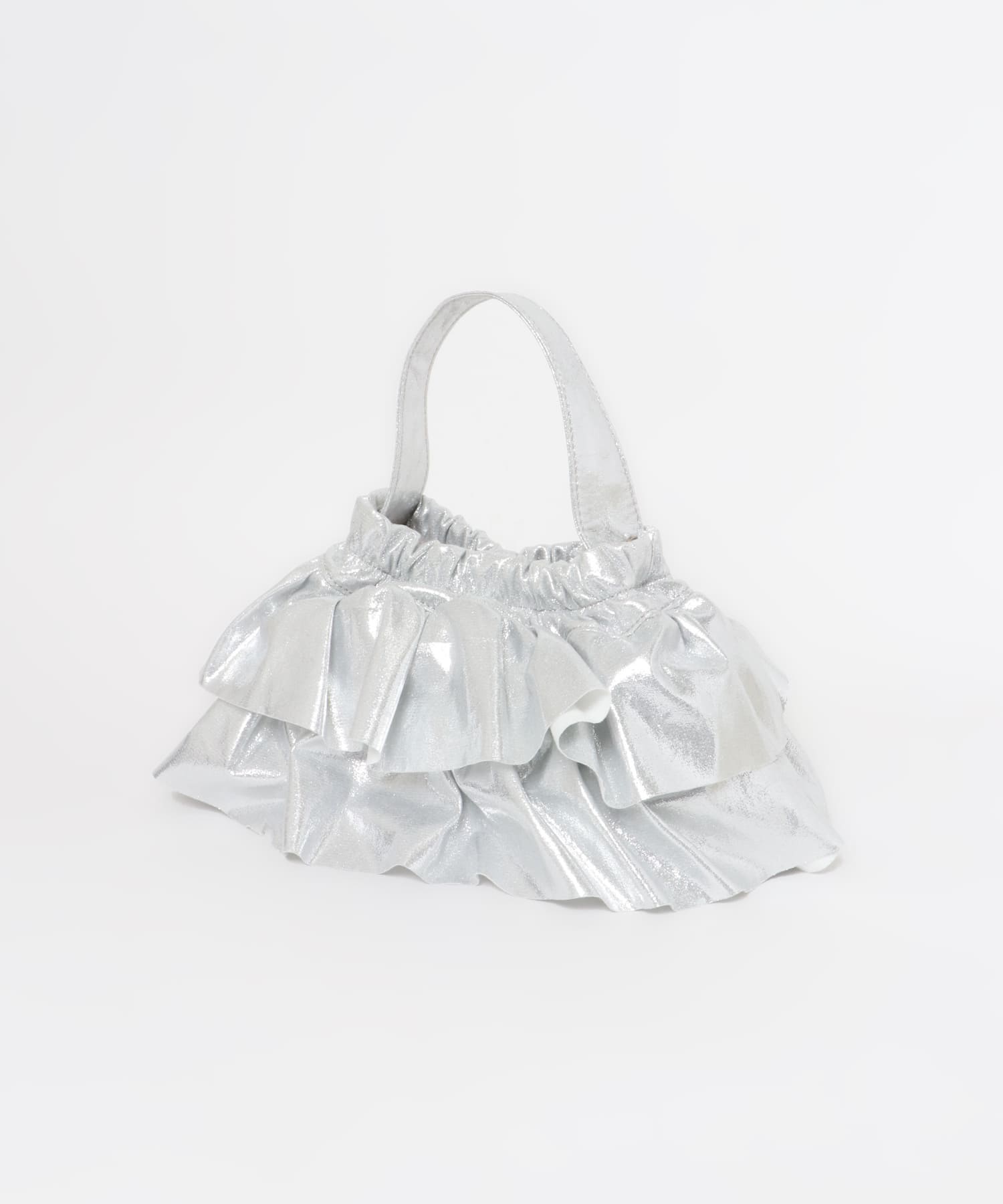 フリルメタリックミニバッグ SILVER one