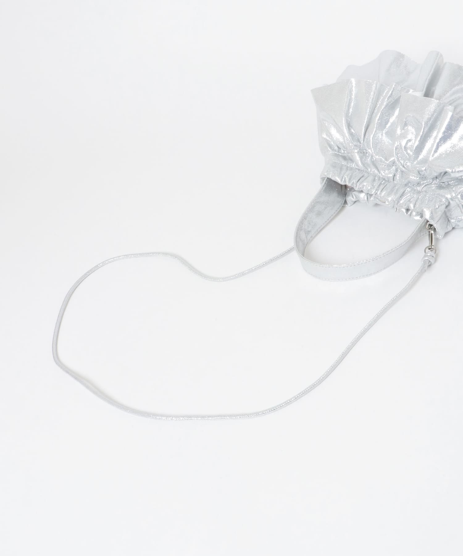 フリルメタリックミニバッグ SILVER one