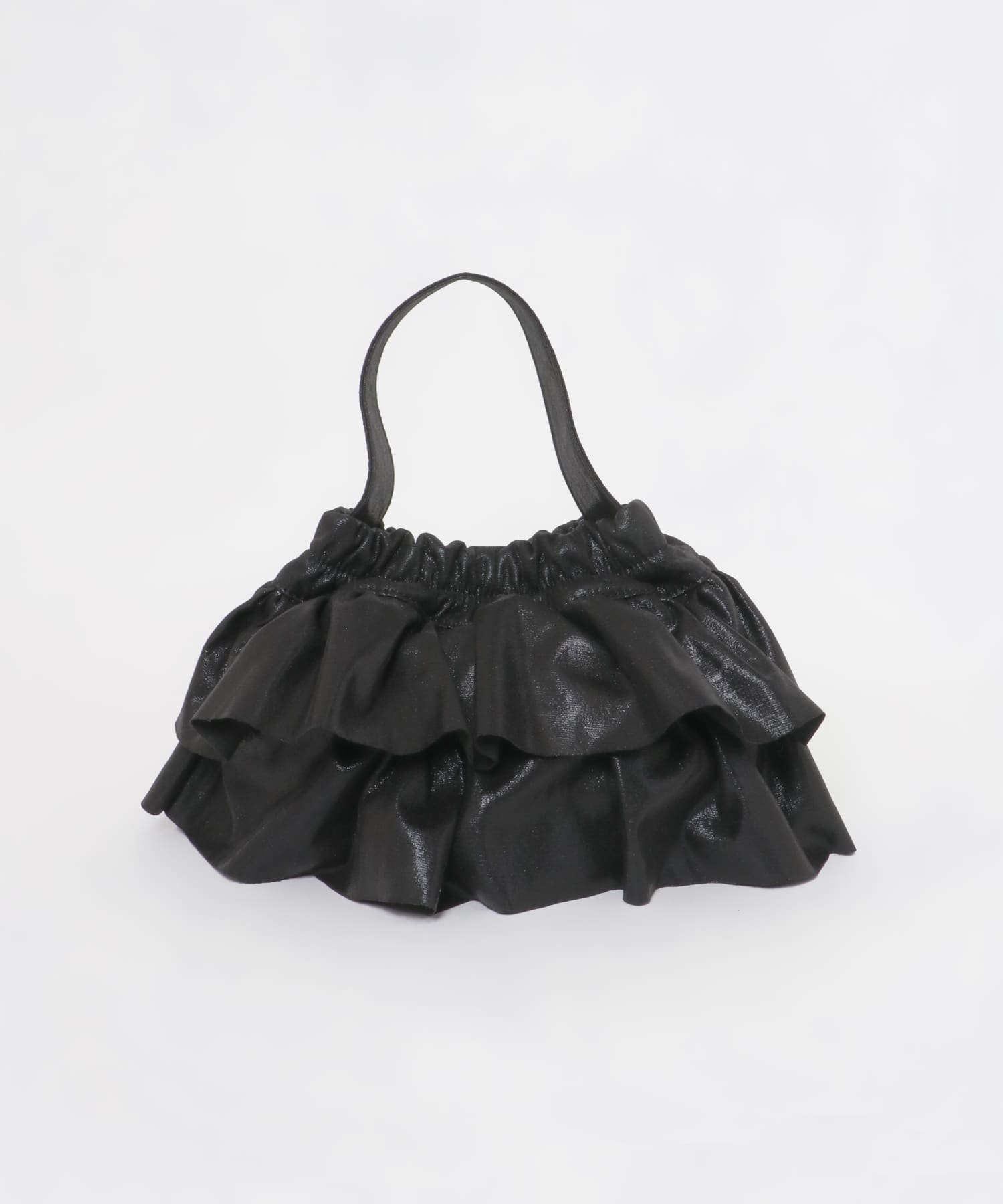 フリルメタリックミニバッグ BLACK one