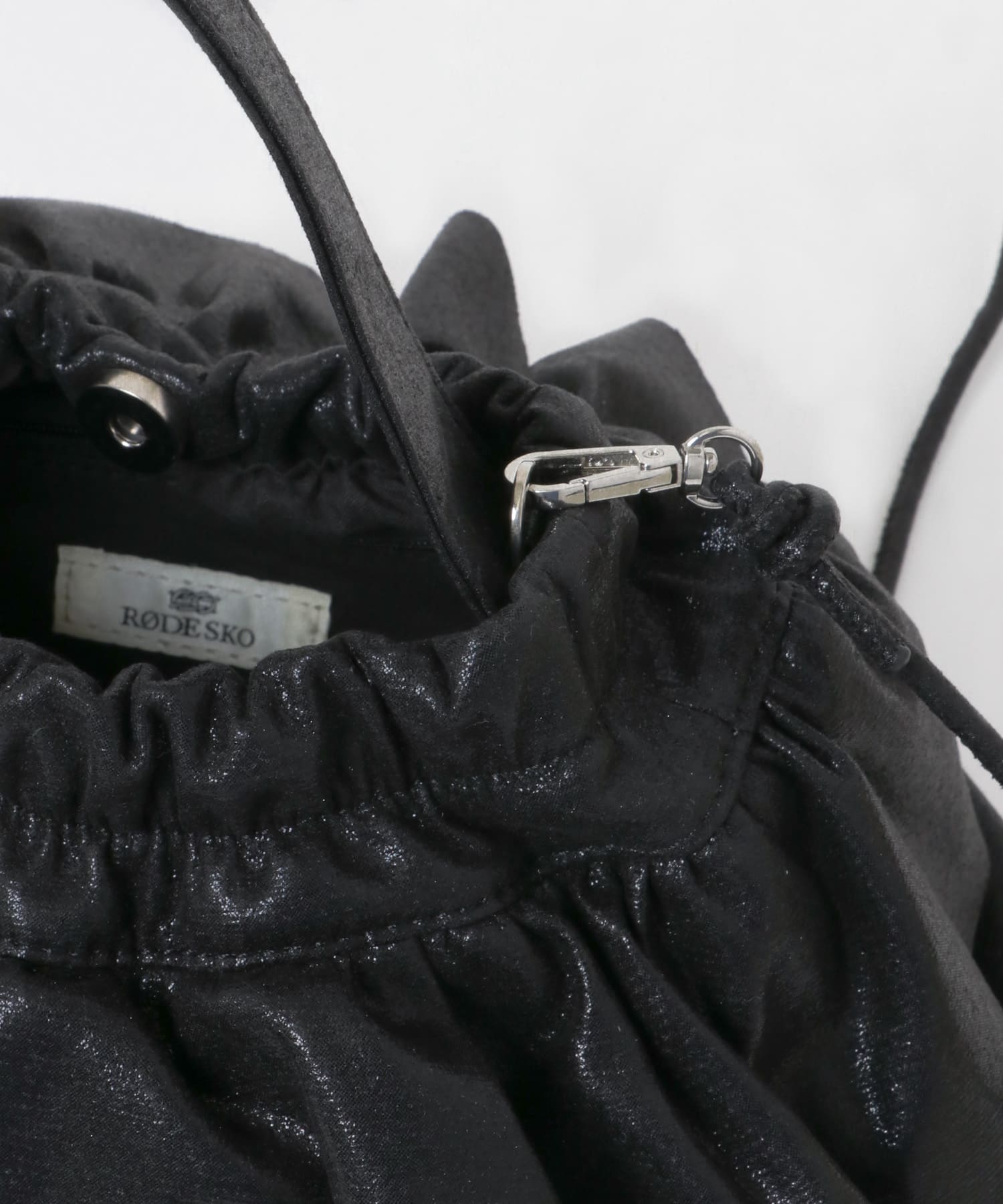 フリルメタリックミニバッグ BLACK one