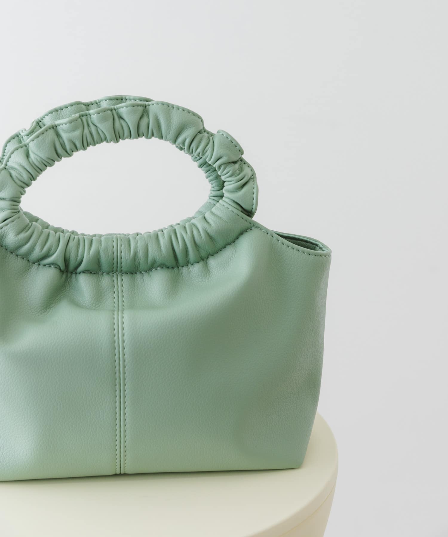 ギャザーハンドルバッグ MINT one