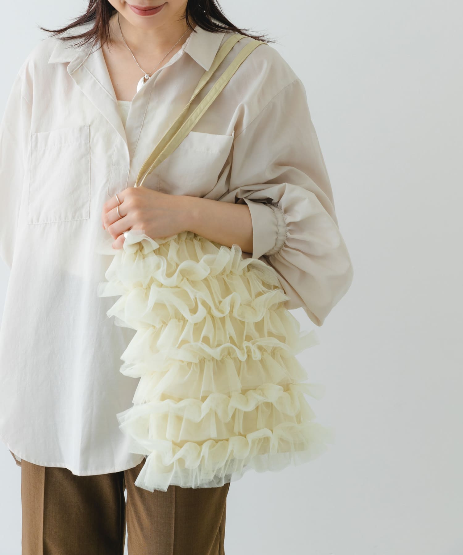 チュールトートバッグ IVORY one
