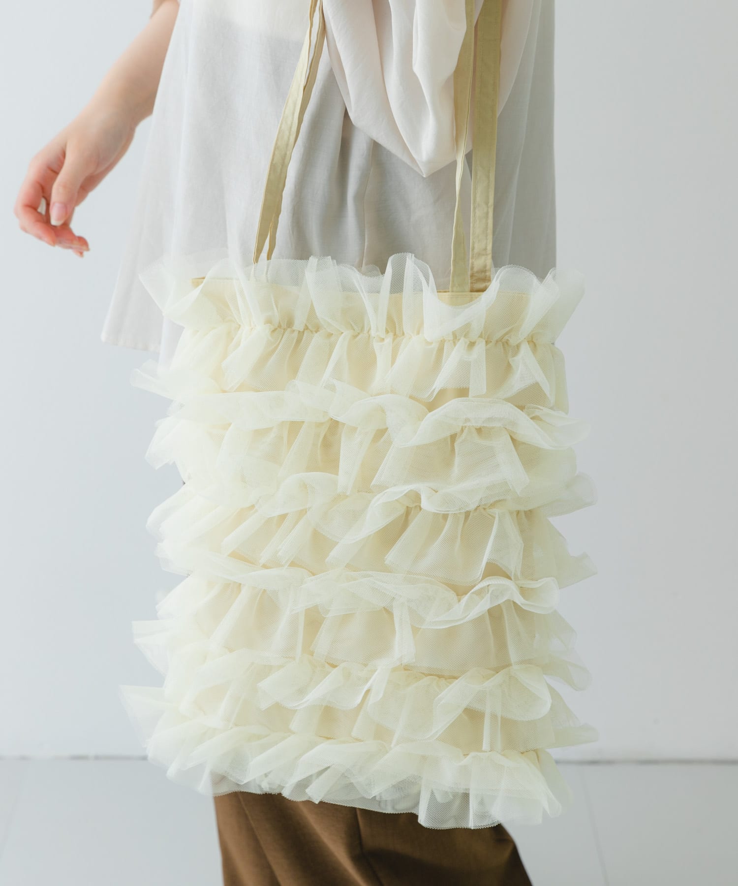 チュールトートバッグ IVORY one