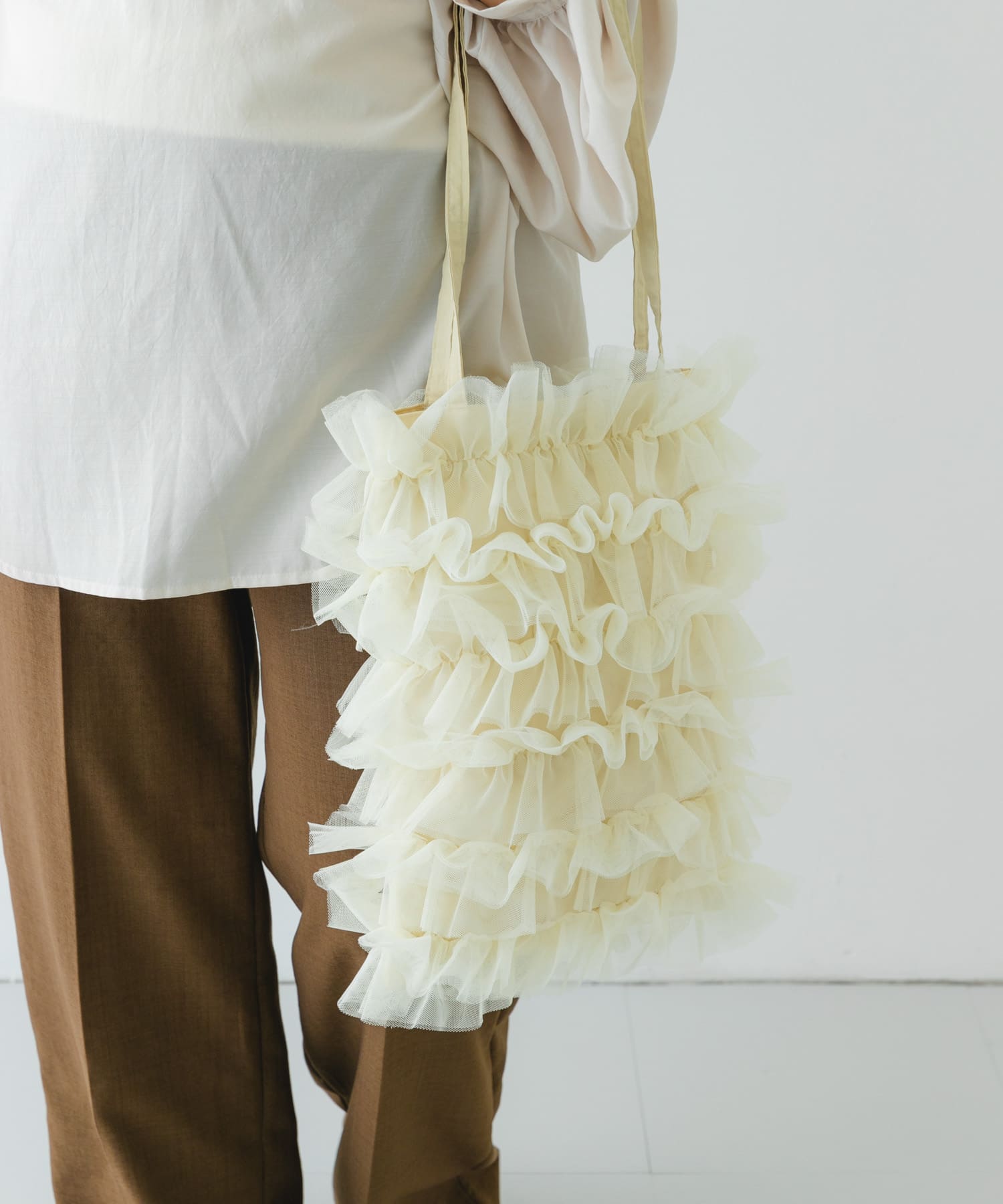 チュールトートバッグ IVORY one