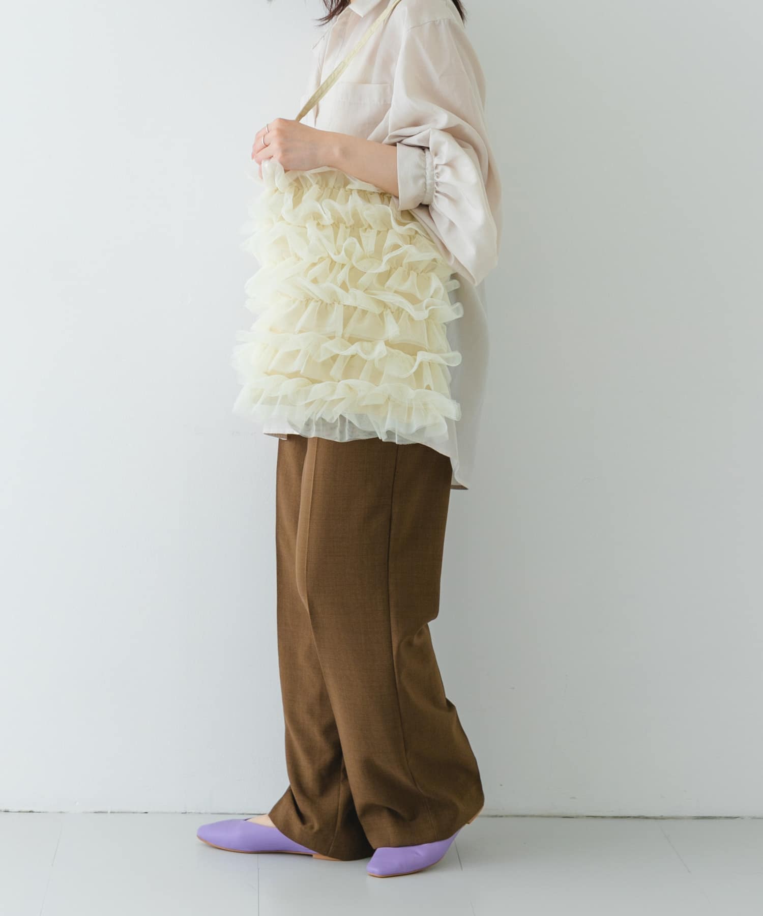 チュールトートバッグ IVORY one