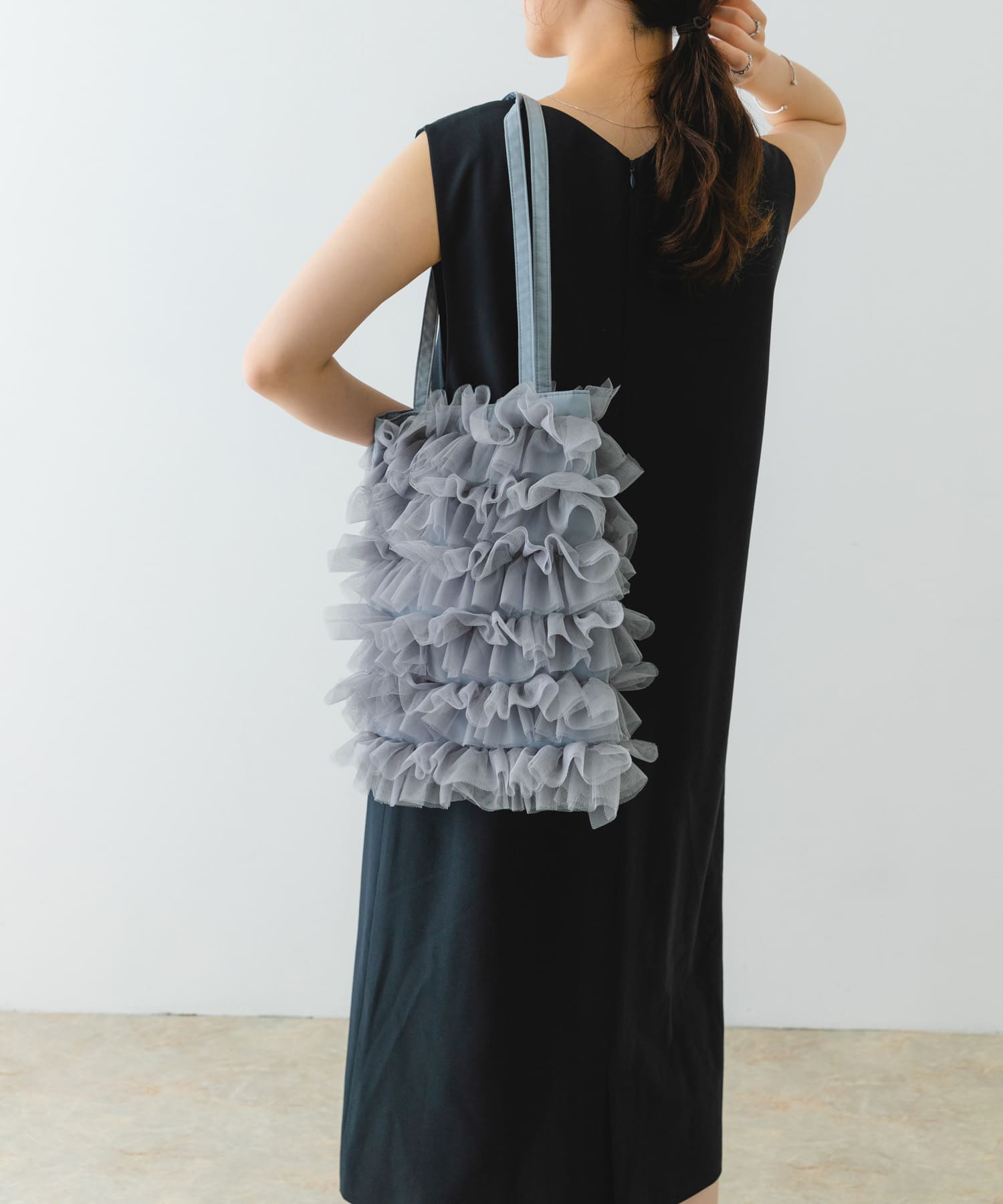 チュールトートバッグ GRAY one
