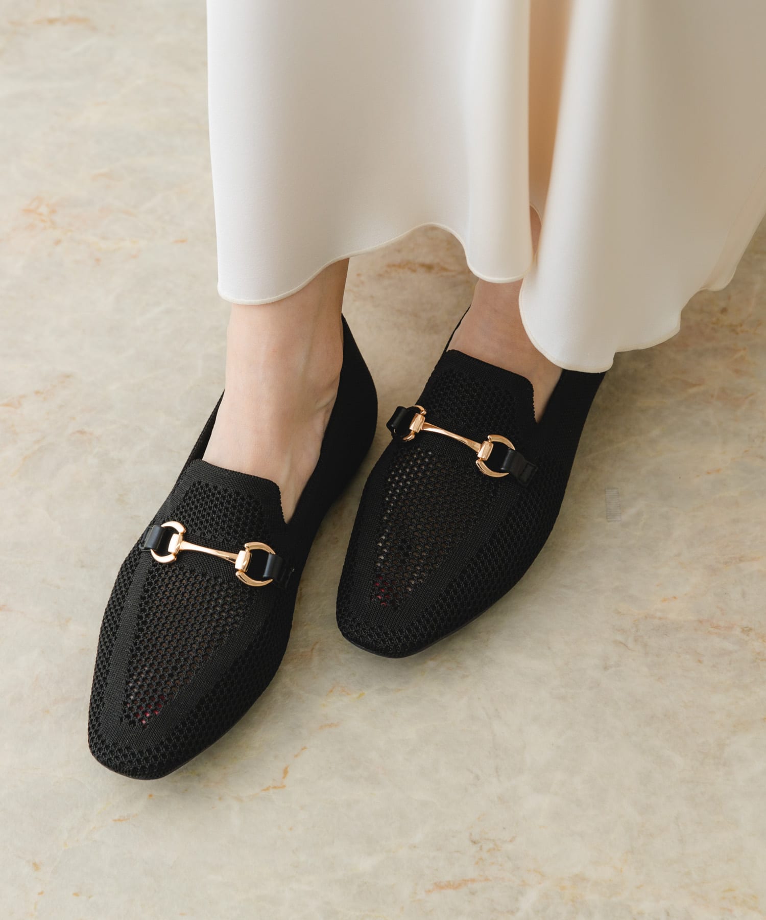 ビット付ニットローファー BLACK 36