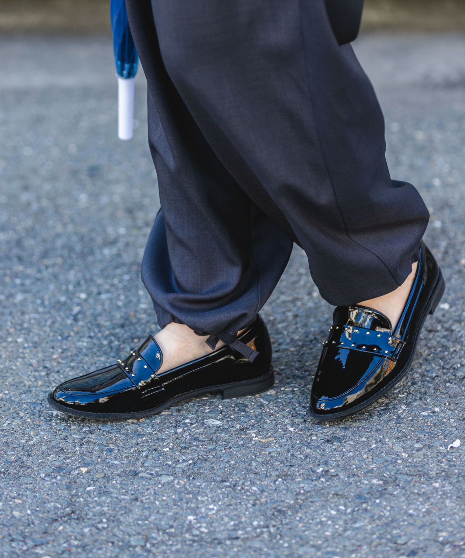 『MADE IN JAPAN』ウォータープルーフスタッズローファー BLACK 36