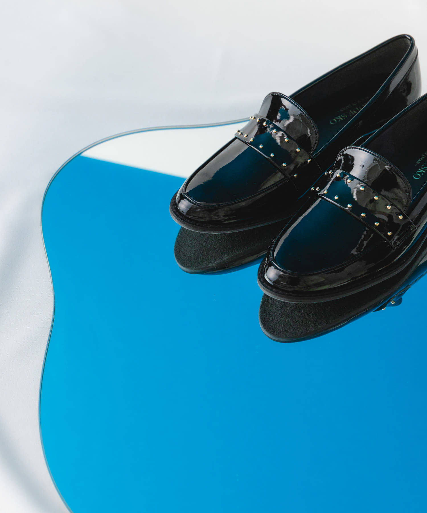 『MADE IN JAPAN』ウォータープルーフスタッズローファー BLACK 37